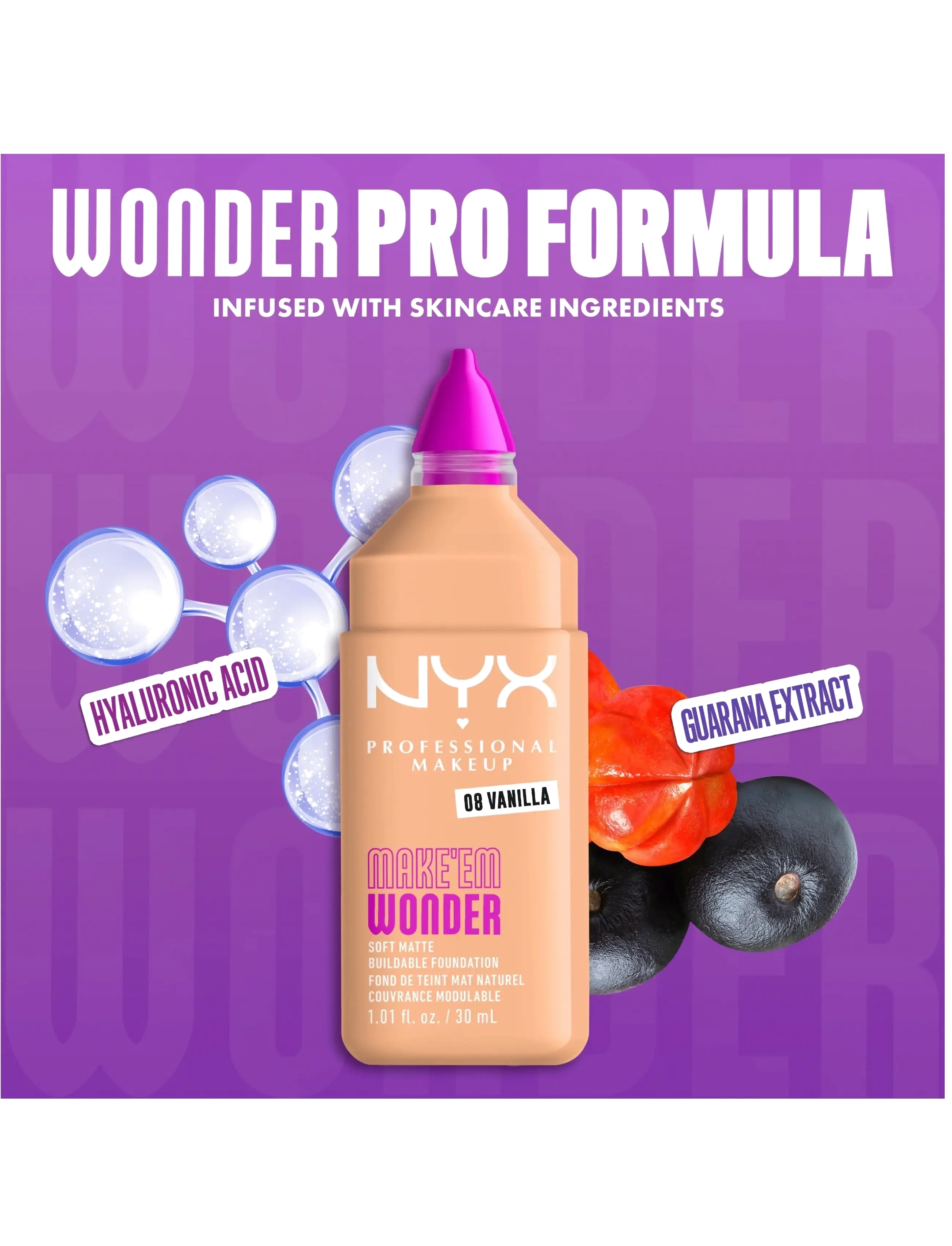 NYX Professional Makeup - NYX Professional Makeup Make Em Wonder Foundation - makeup - 08 vanilla - 4