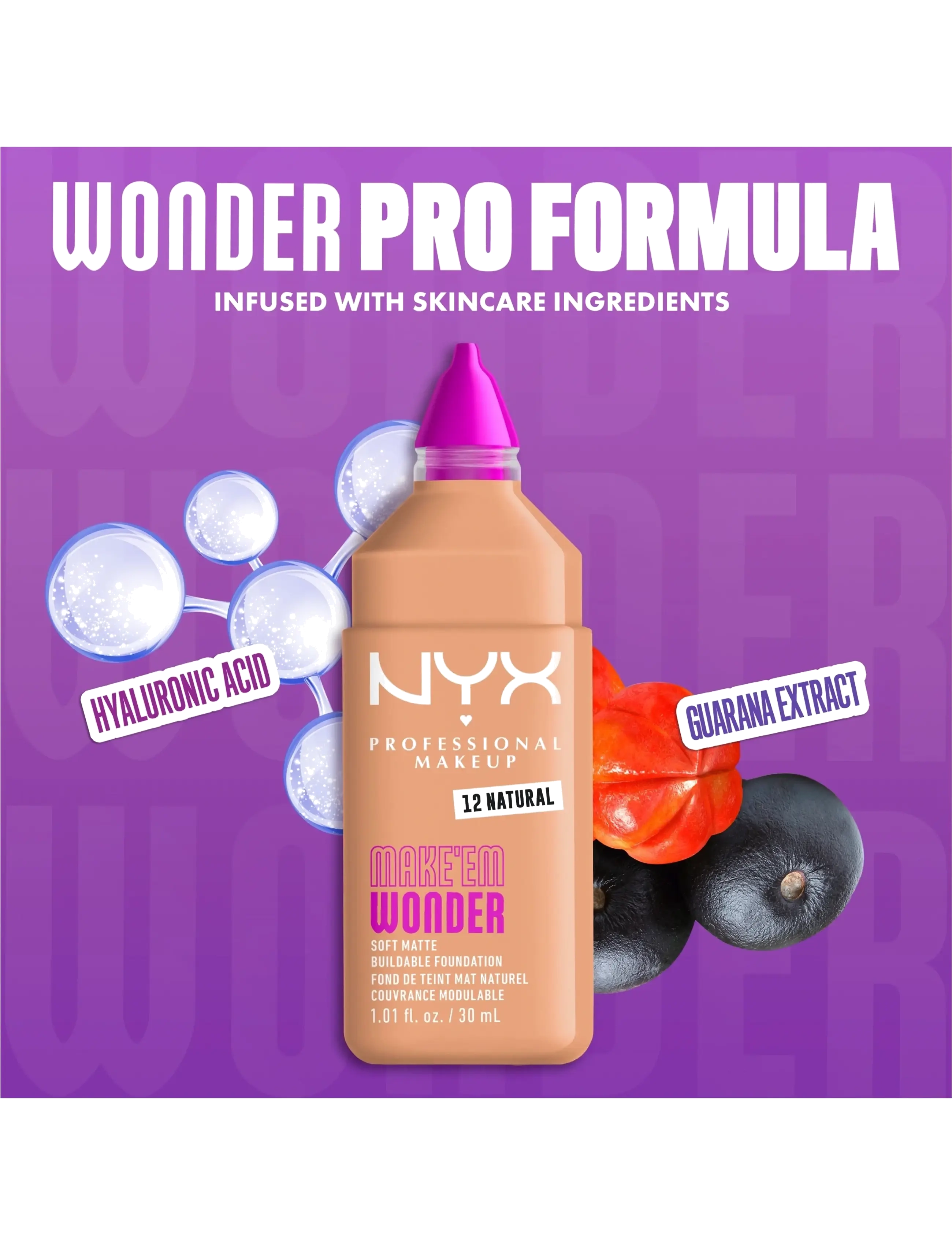 NYX Professional Makeup - NYX Professional Makeup Make Em Wonder Foundation - smink - 12 natural - 4
