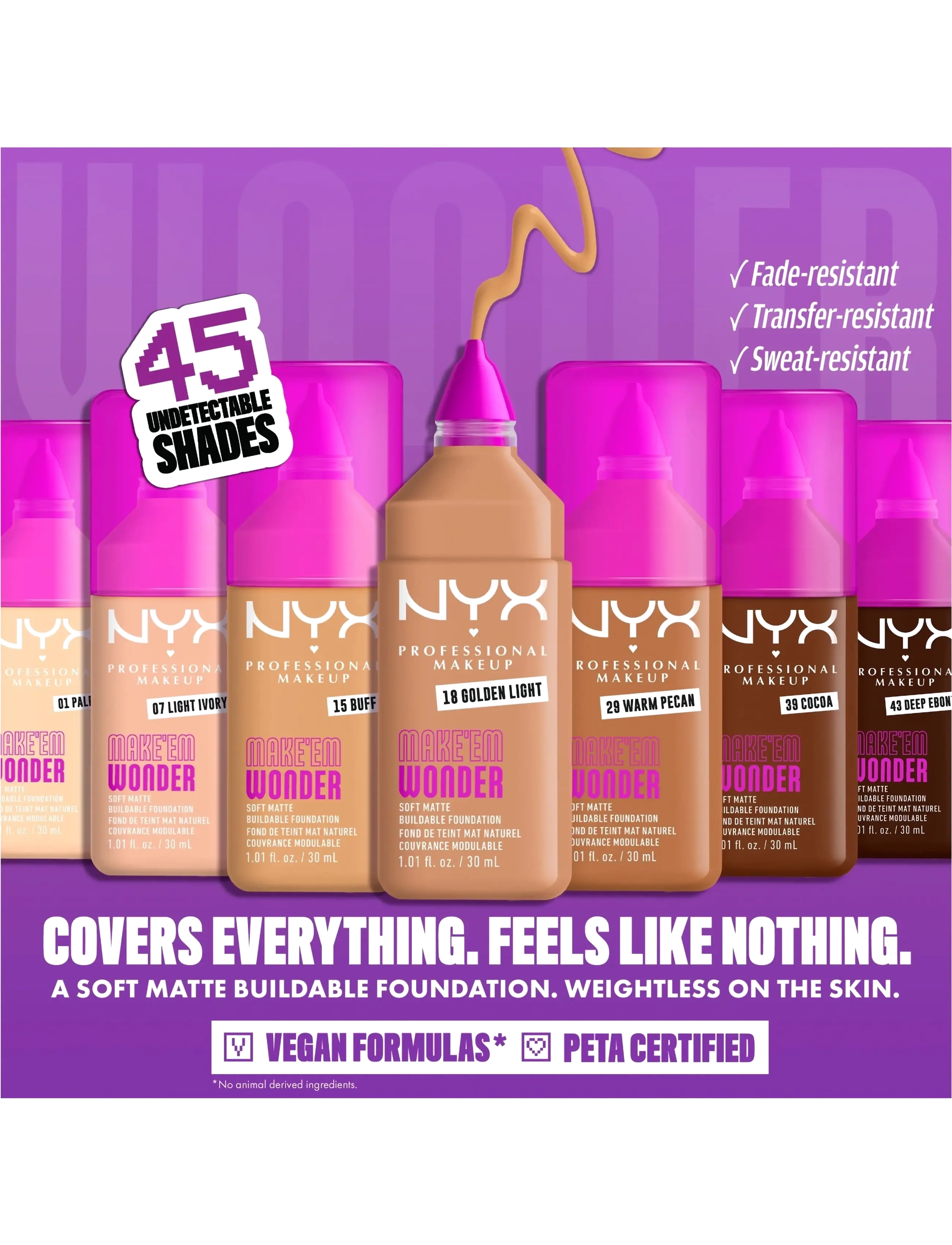 NYX Professional Makeup - NYX Professional Makeup Make Em Wonder Foundation - makeup - 15 buff - 1