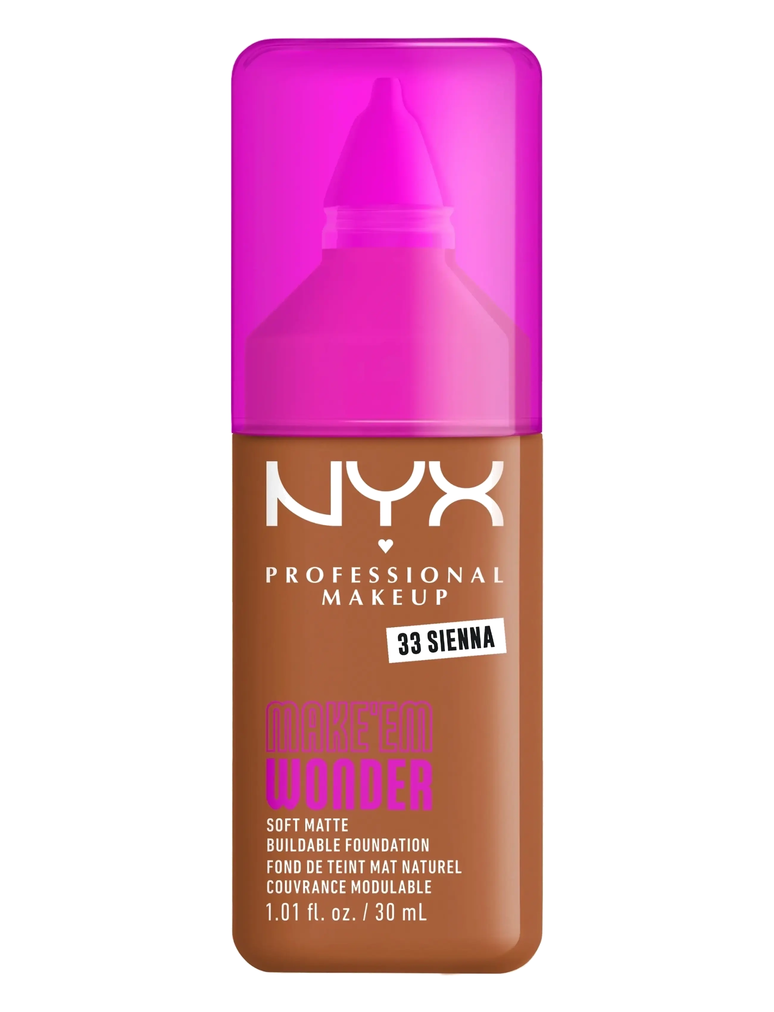 NYX Professional Makeup NYX Professional Makeup Make Em Wonder Foundation - Visa allt - 33 SIENNA / natural