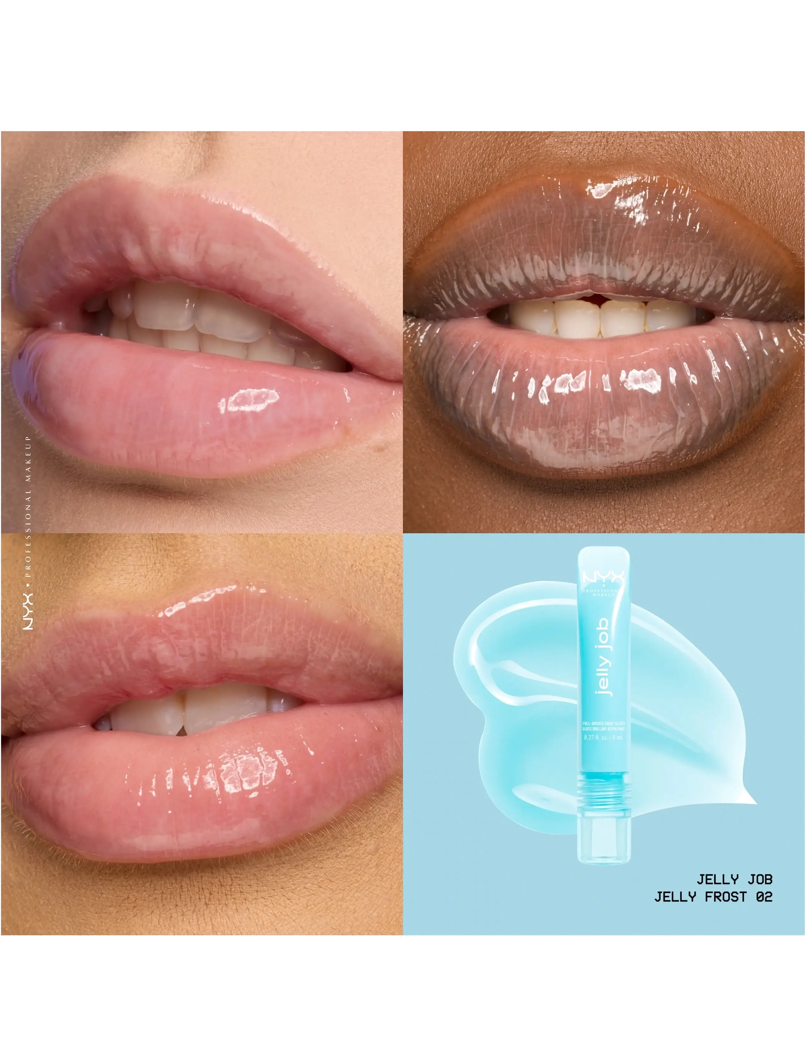 NYX Professional Makeup - NYX Professional Makeup Jelly Job Lip gloss - festtøj til outletpriser - 02 jelly frost - 2