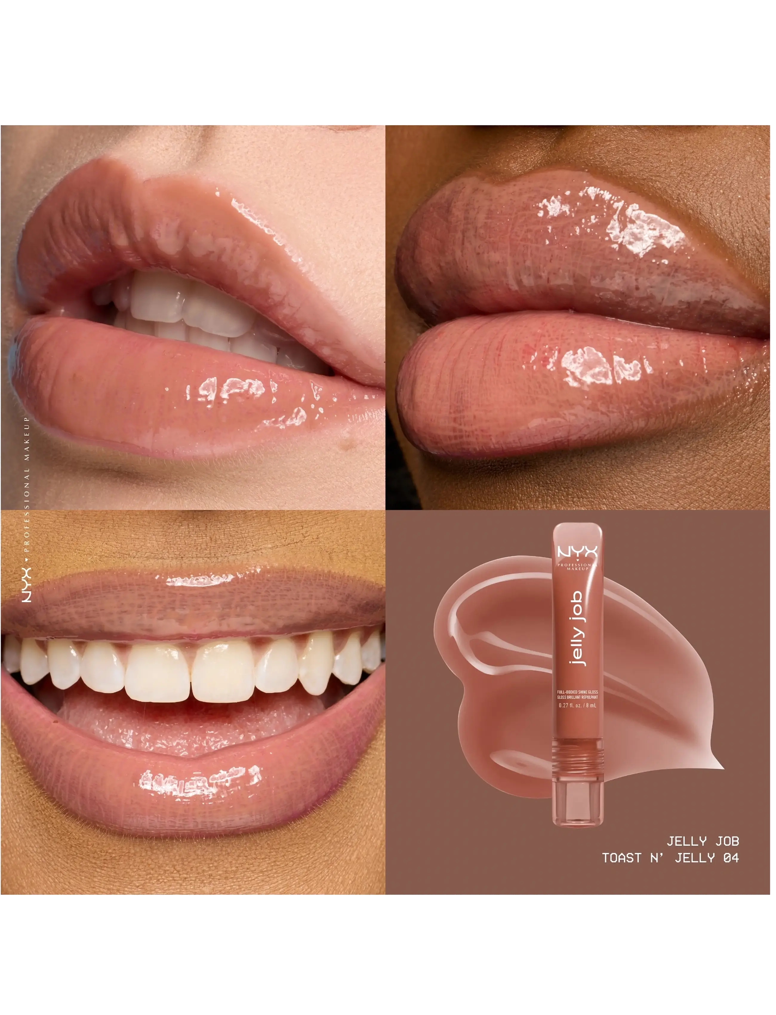 NYX Professional Makeup - NYX Professional Makeup Jelly Job Lip gloss - festtøj til outletpriser - 04 toast n jelly - 2