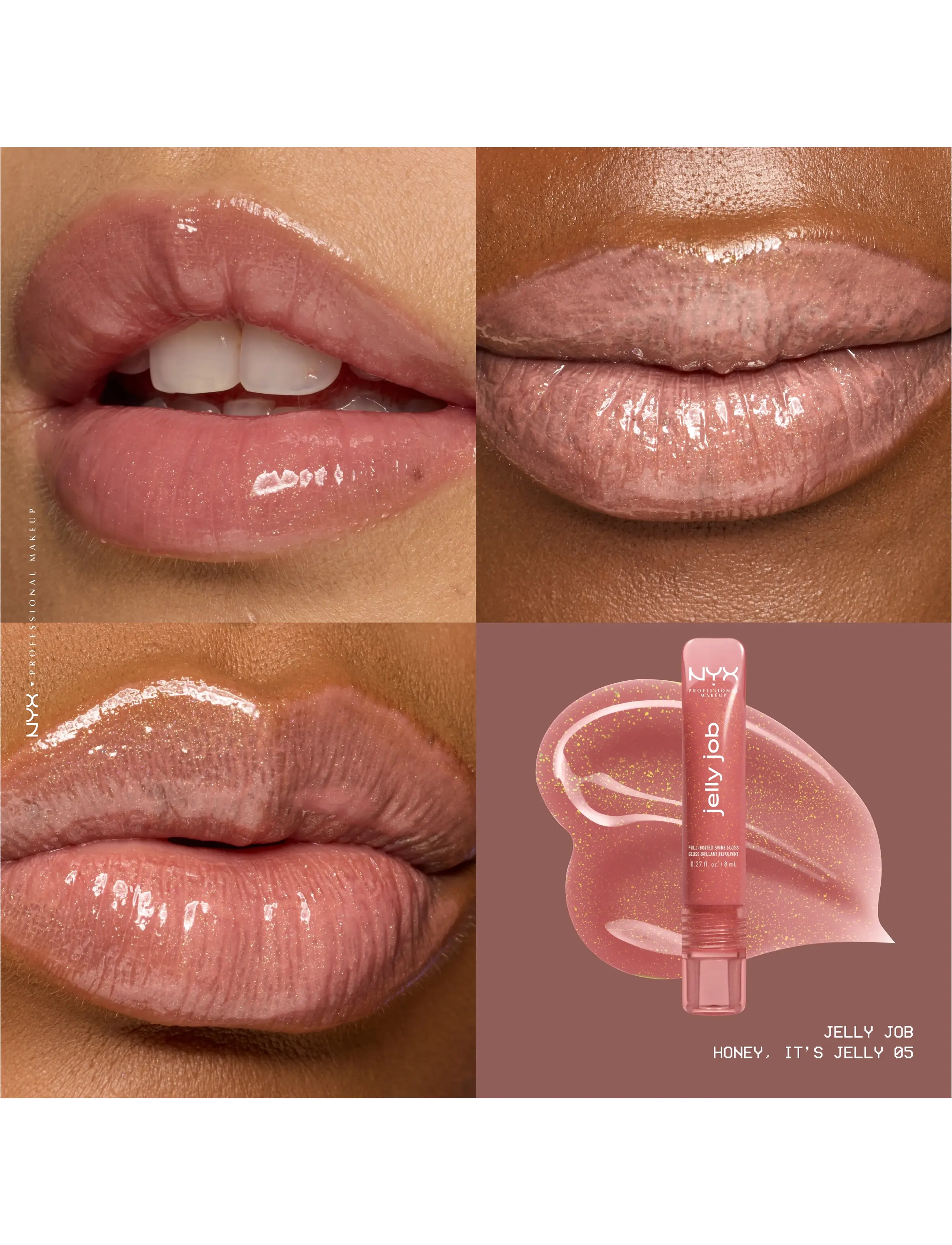 NYX Professional Makeup - NYX Professional Makeup Jelly Job Lip gloss - smink - 05 honey it's jelly - 5