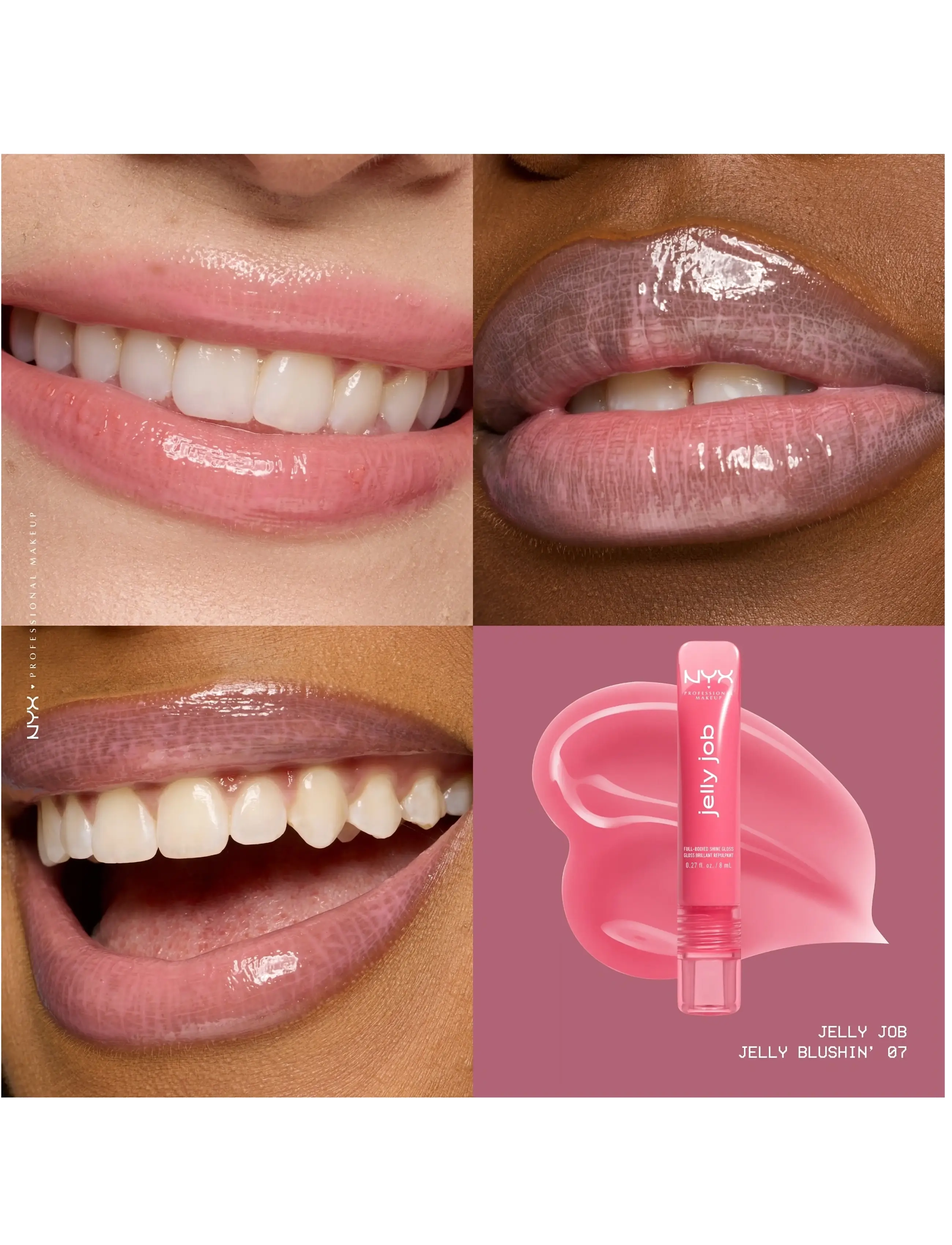 NYX Professional Makeup - NYX Professional Makeup Jelly Job Lip gloss - festtøj til outletpriser - 07 jelly blushin - 2