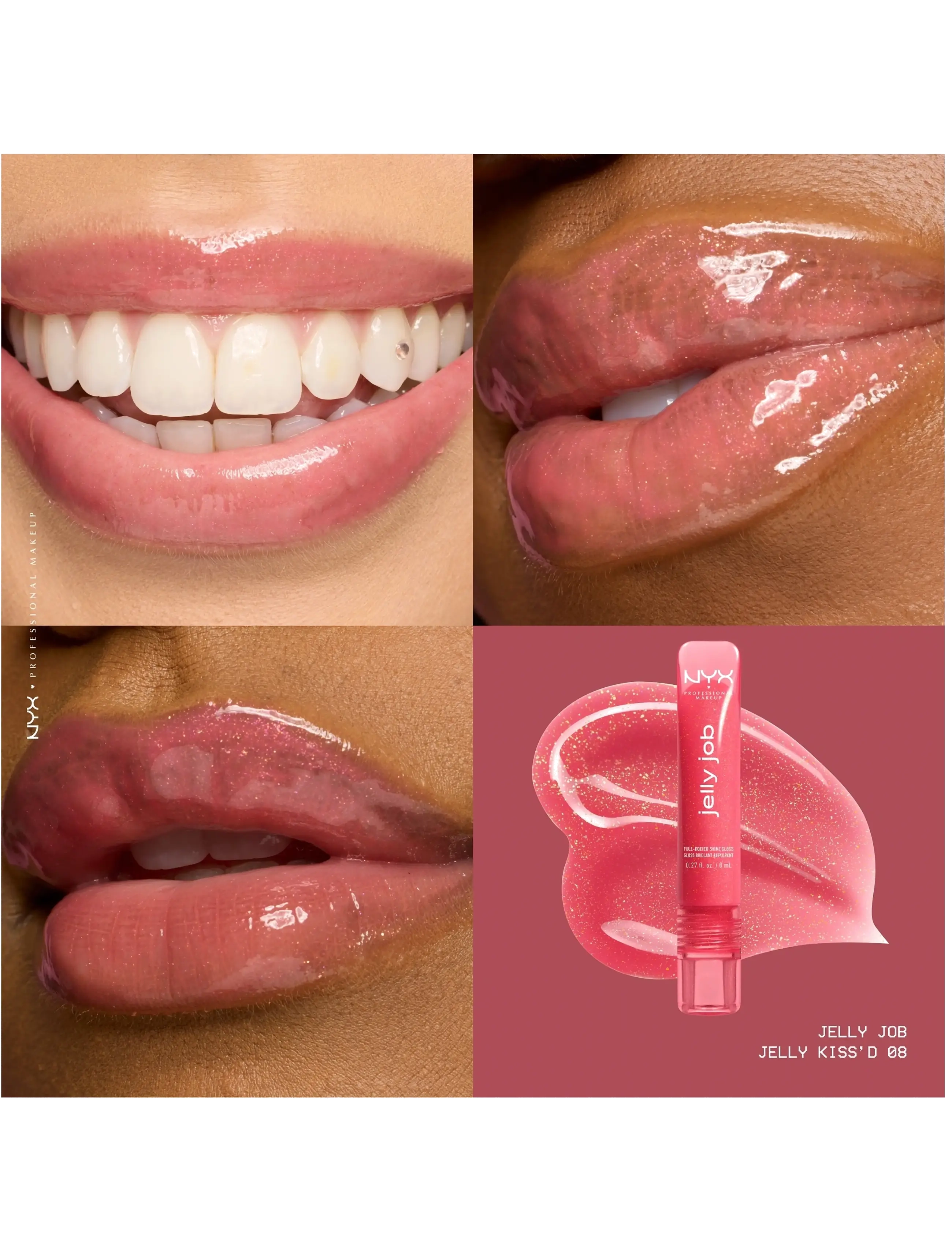 NYX Professional Makeup - NYX Professional Makeup Jelly Job Lip gloss - festtøj til outletpriser - 08 jelly kissed - 2