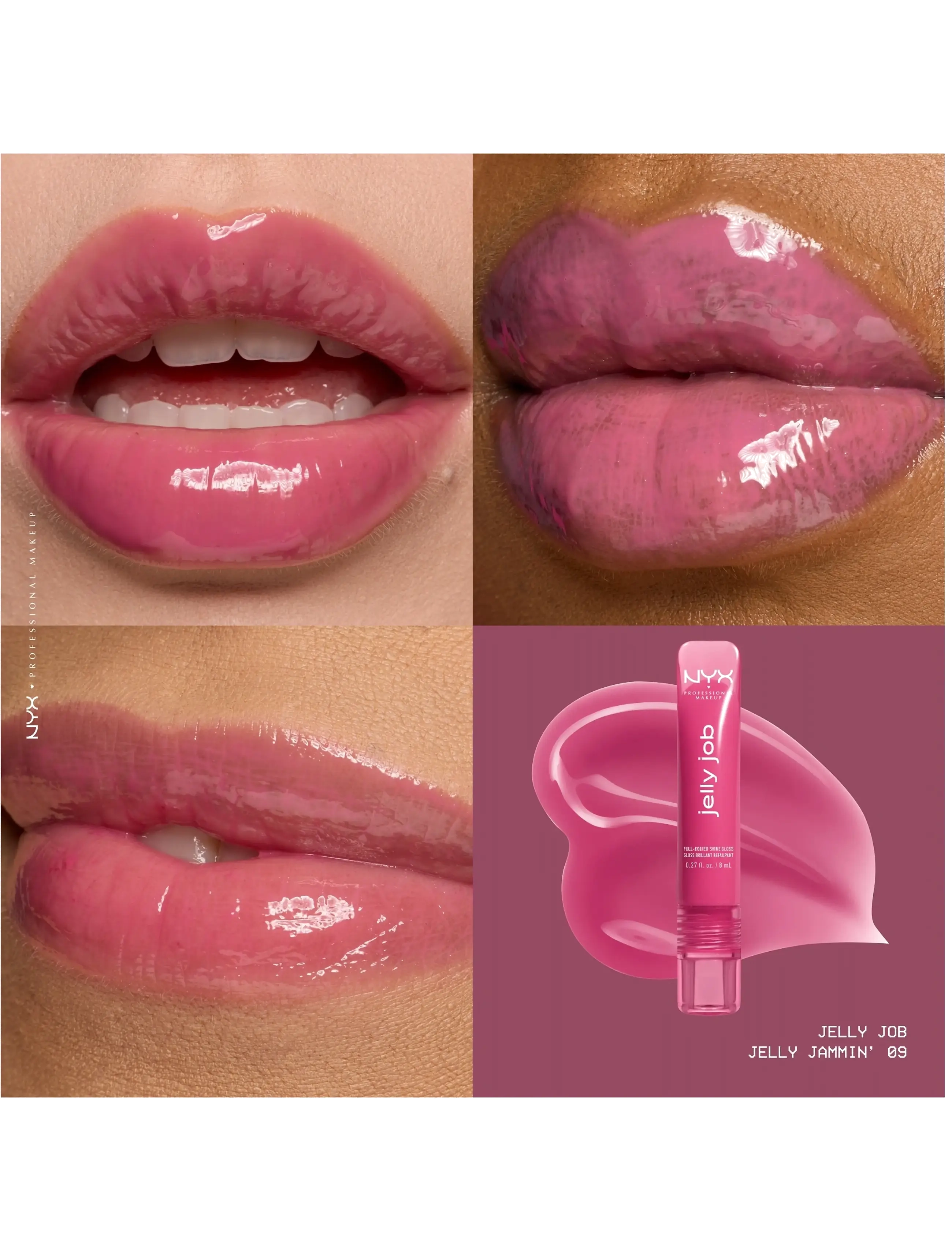 NYX Professional Makeup - NYX Professional Makeup Jelly Job Lip gloss - förðunarvörur - 09 jelly jammin - 2