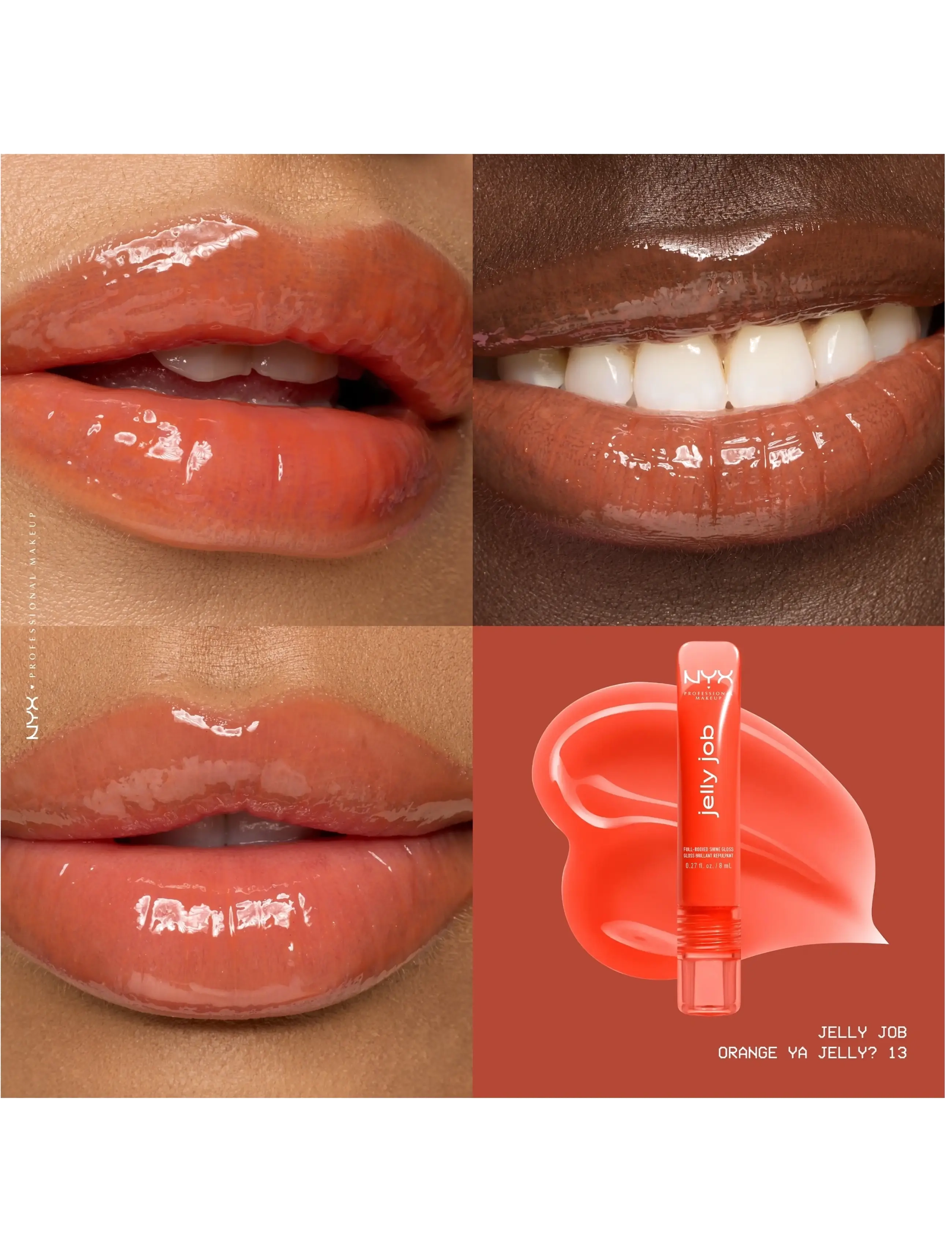 NYX Professional Makeup - NYX Professional Makeup Jelly Job Lip gloss - festtøj til outletpriser - 13 orange ya jelly - 2