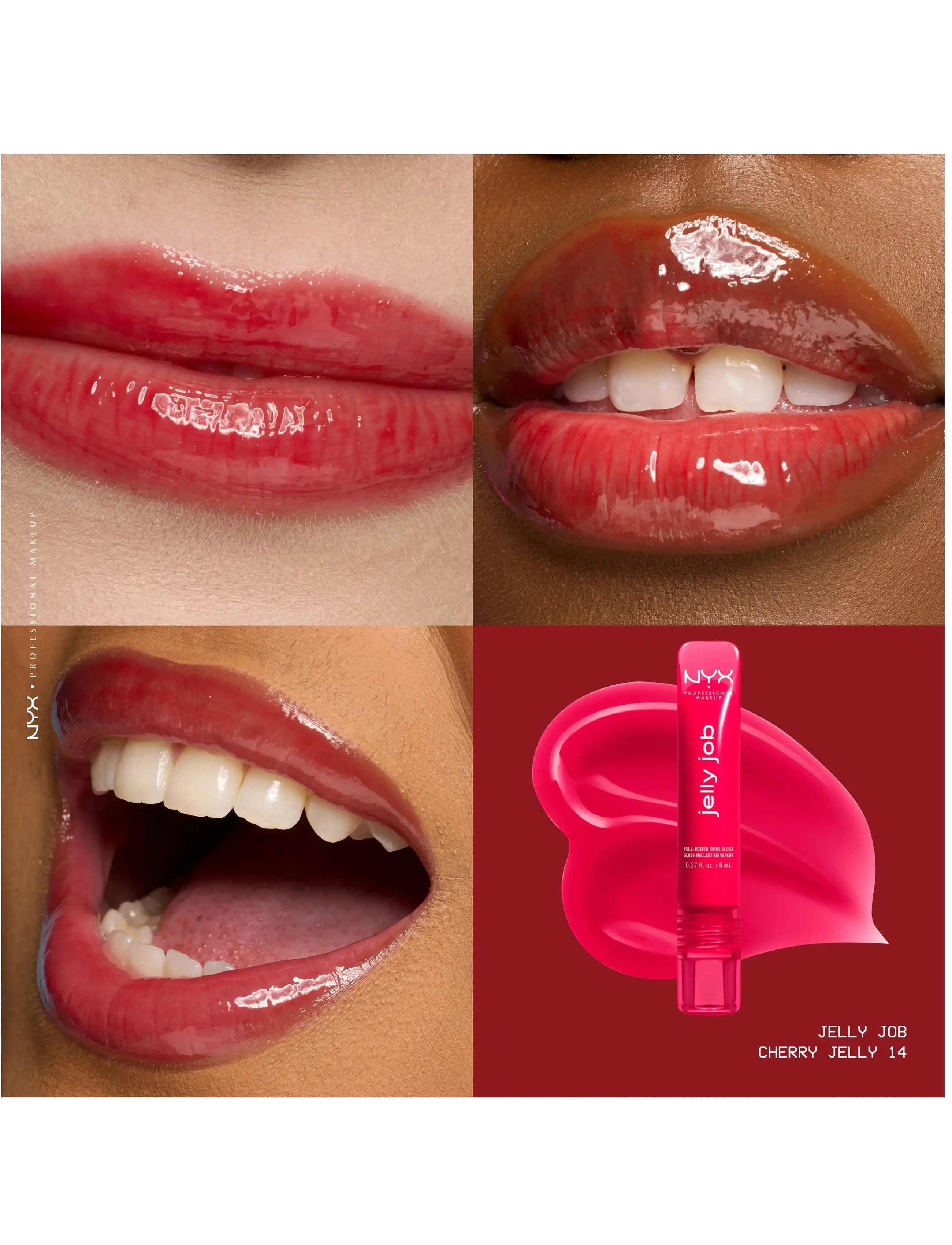 NYX Professional Makeup - NYX Professional Makeup Jelly Job Lip gloss - festtøj til outletpriser - 14 cherry jelly - 2