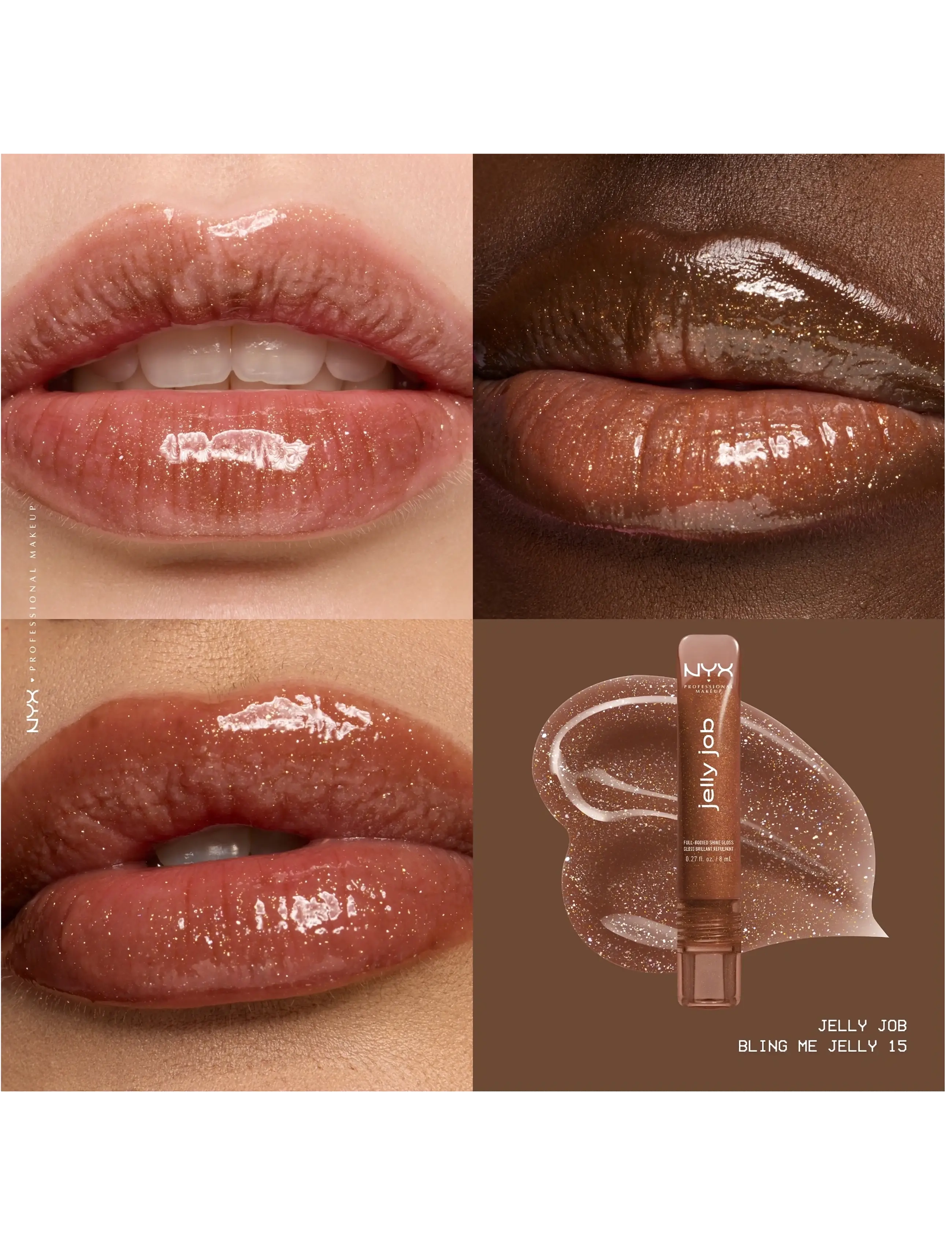 NYX Professional Makeup - NYX Professional Makeup Jelly Job Lip gloss - festtøj til outletpriser - 15 bling me jelly - 2