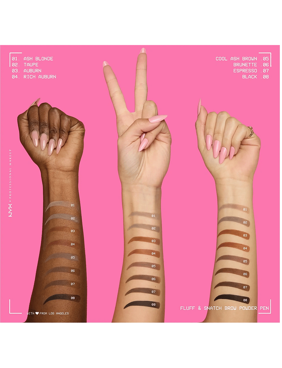 NYX Professional Makeup - NYX Professional Makeup Fluff & Snatch Brow Powder Pen 05 Cool Ash Brown 1g - Ögon & bryn - cool ash brown - 4