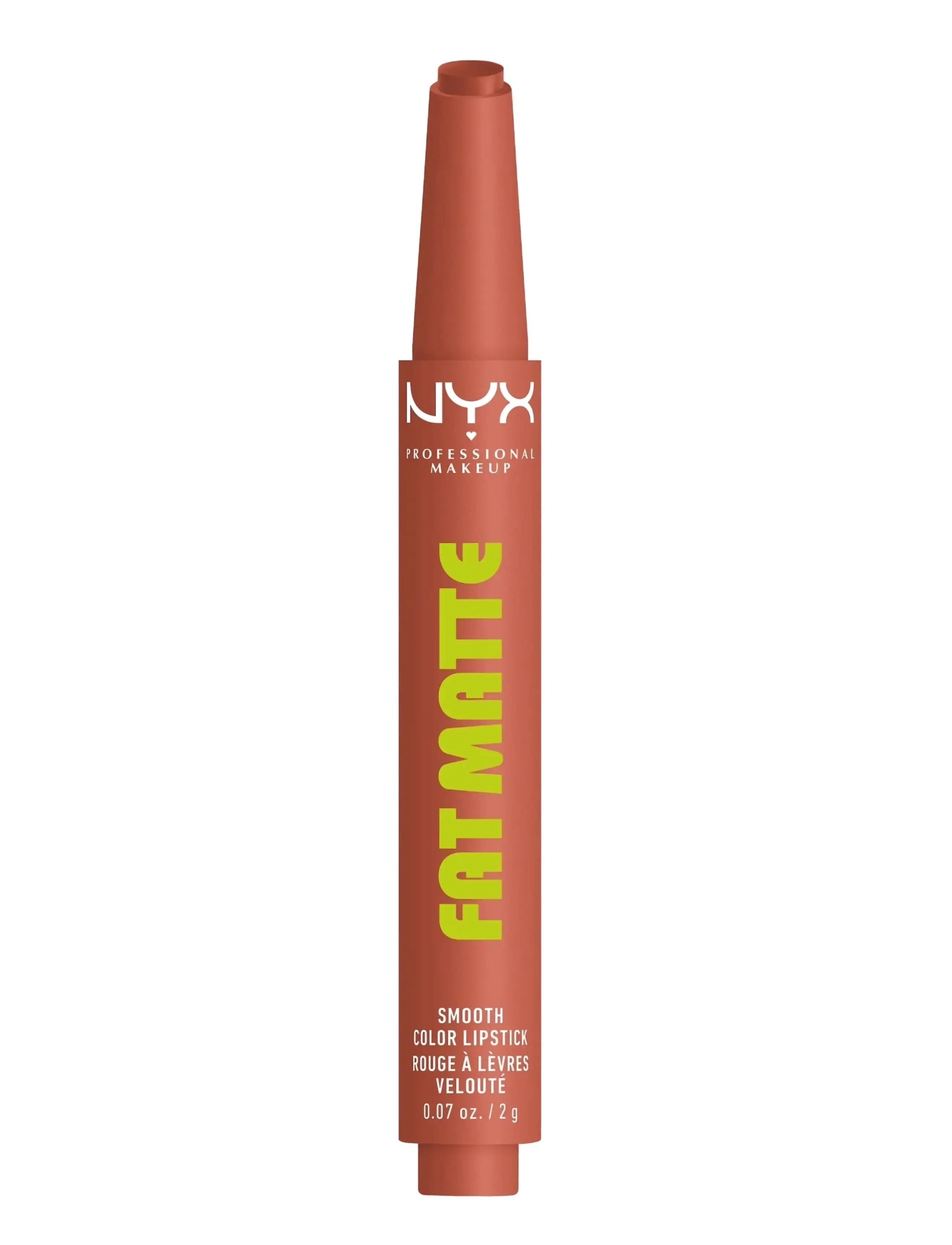 NYX Professional Makeup Fat Matte Slick Click Lip Balm 01 Cozy Whipped 8 Ml, Læbestift, Koral, Str: 2 G