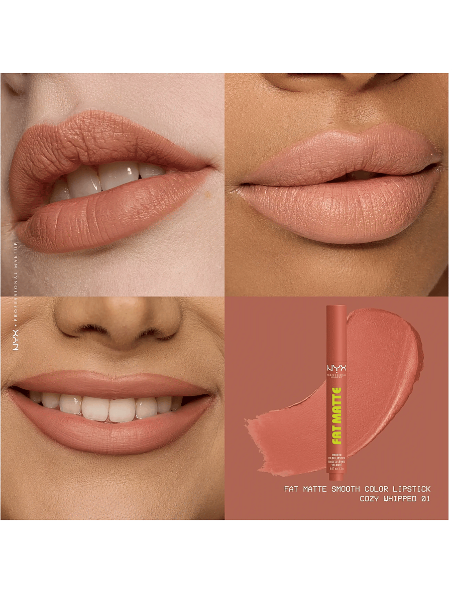 NYX Professional Makeup - NYX Professional Makeup Fat Matte Slick Click Lip Balm 01 Cozy Whipped 8 ml - smink - cozy whipped - 3