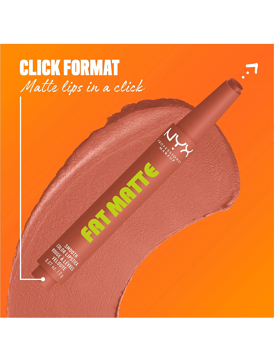 NYX Professional Makeup - NYX Professional Makeup Fat Matte Slick Click Lip Balm 01 Cozy Whipped 8 ml - smink - cozy whipped - 5