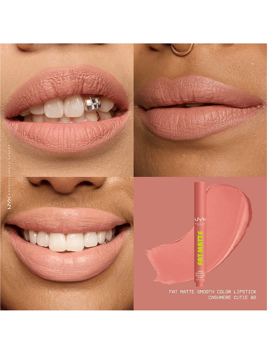 NYX Professional Makeup - NYX Professional Makeup Fat Matte Slick Click Lip Balm 02 Cashemere Cutie 8 ml - smink - cashemere cutie - 3