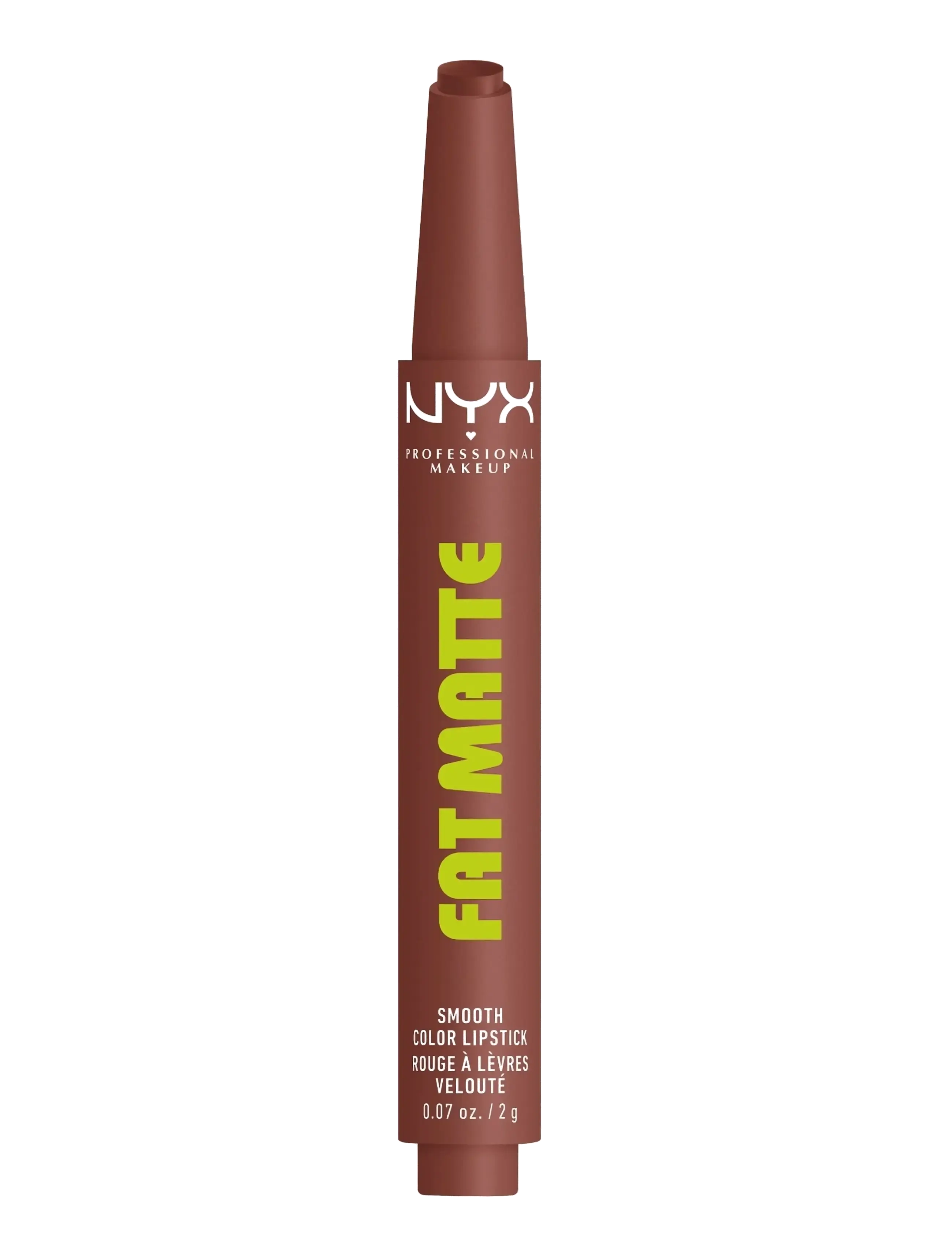 NYX Professional Makeup Fat Matte Slick Click Lip Balm 08 Toasty Taupe 8 Ml, Læbestift, Brun, Str: 2 G