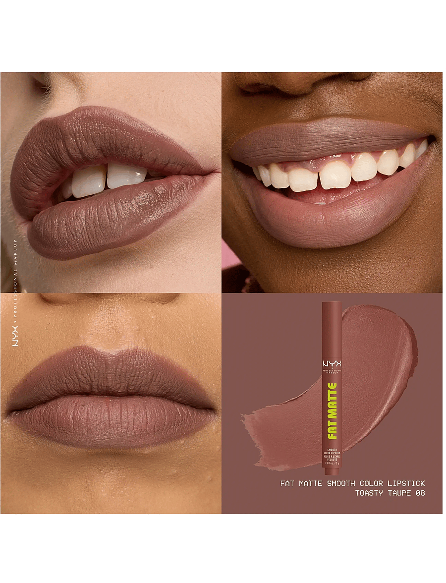 NYX Professional Makeup - NYX Professional Makeup Fat Matte Slick Click Lip Balm 08 Toasty Taupe 8 ml - smink - toasty taupe - 3