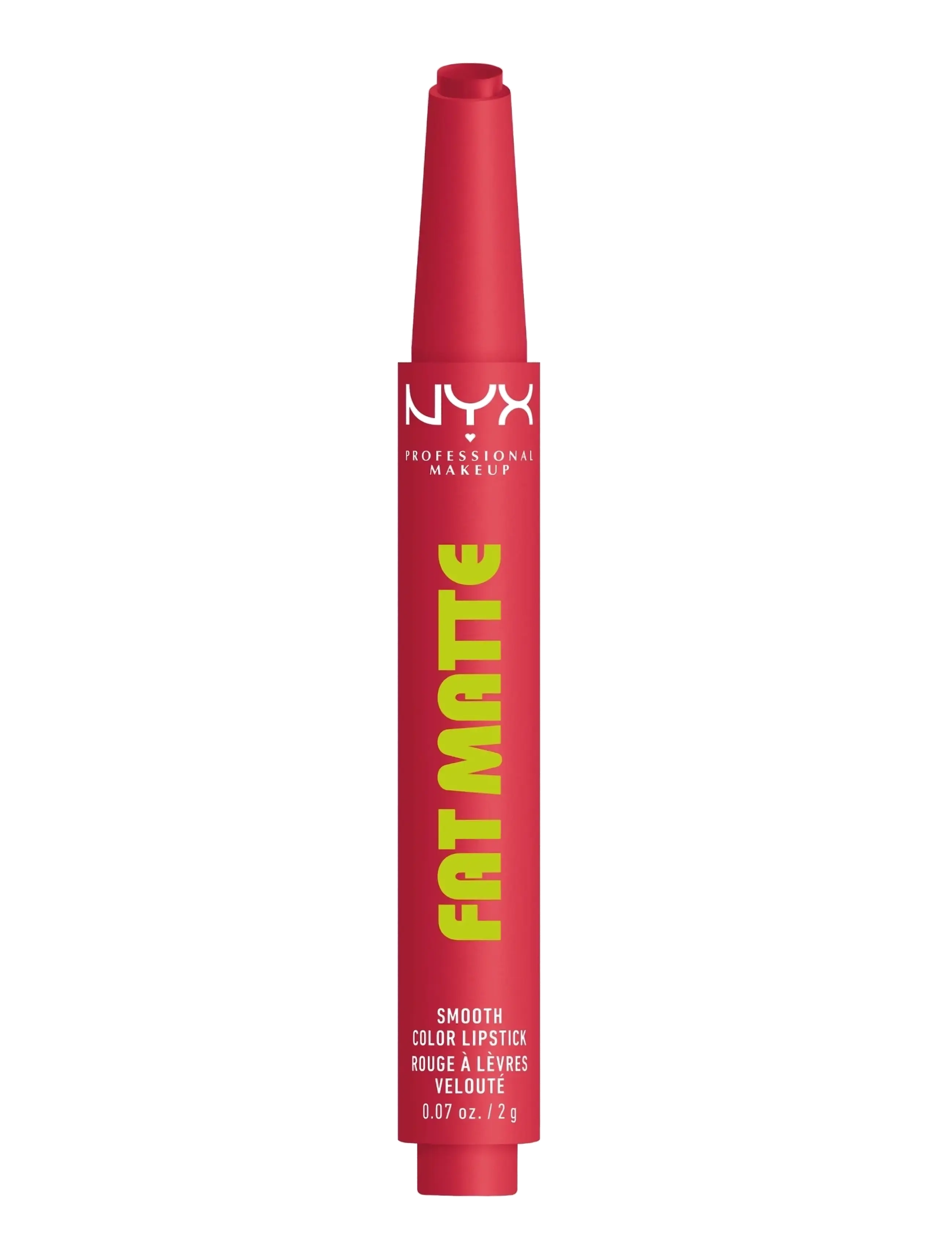 NYX Professional Makeup Fat Matte Slick Click Lip Balm 10 Flamingo Feather 8 Ml, Læbestift, Rød, Str: 2 G