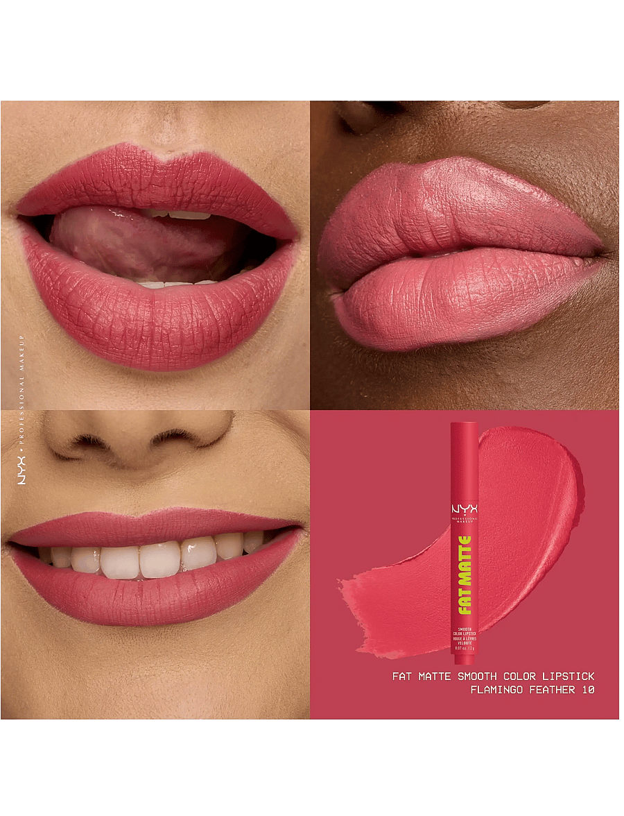 NYX Professional Makeup - NYX Professional Makeup Fat Matte Slick Click Lip Balm 10 Flamingo Feather 8 ml - smink - flamingo feather - 3