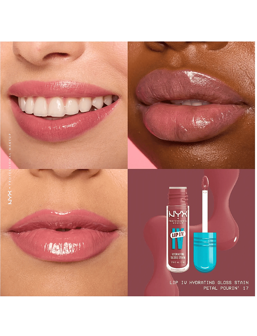 NYX Professional Makeup - NYX Professional Makeup Lip I.V. Hydrating Gloss Stain Lip gloss 17 Petal Pourin 5 ml - lip stain - petal pourin - 2