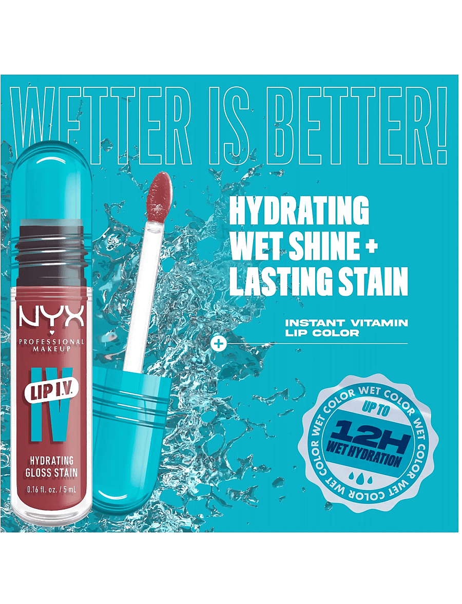 NYX Professional Makeup - NYX Professional Makeup Lip I.V. Hydrating Gloss Stain Lip gloss 17 Petal Pourin 5 ml - lip stain - petal pourin - 3