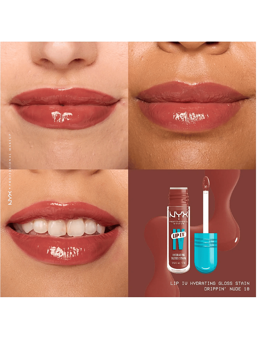 NYX Professional Makeup - NYX Professional Makeup Lip I.V. Hydrating Gloss Stain Lip gloss 18 Drippin' Nude 5 ml - lip stain - drippin' nude - 2
