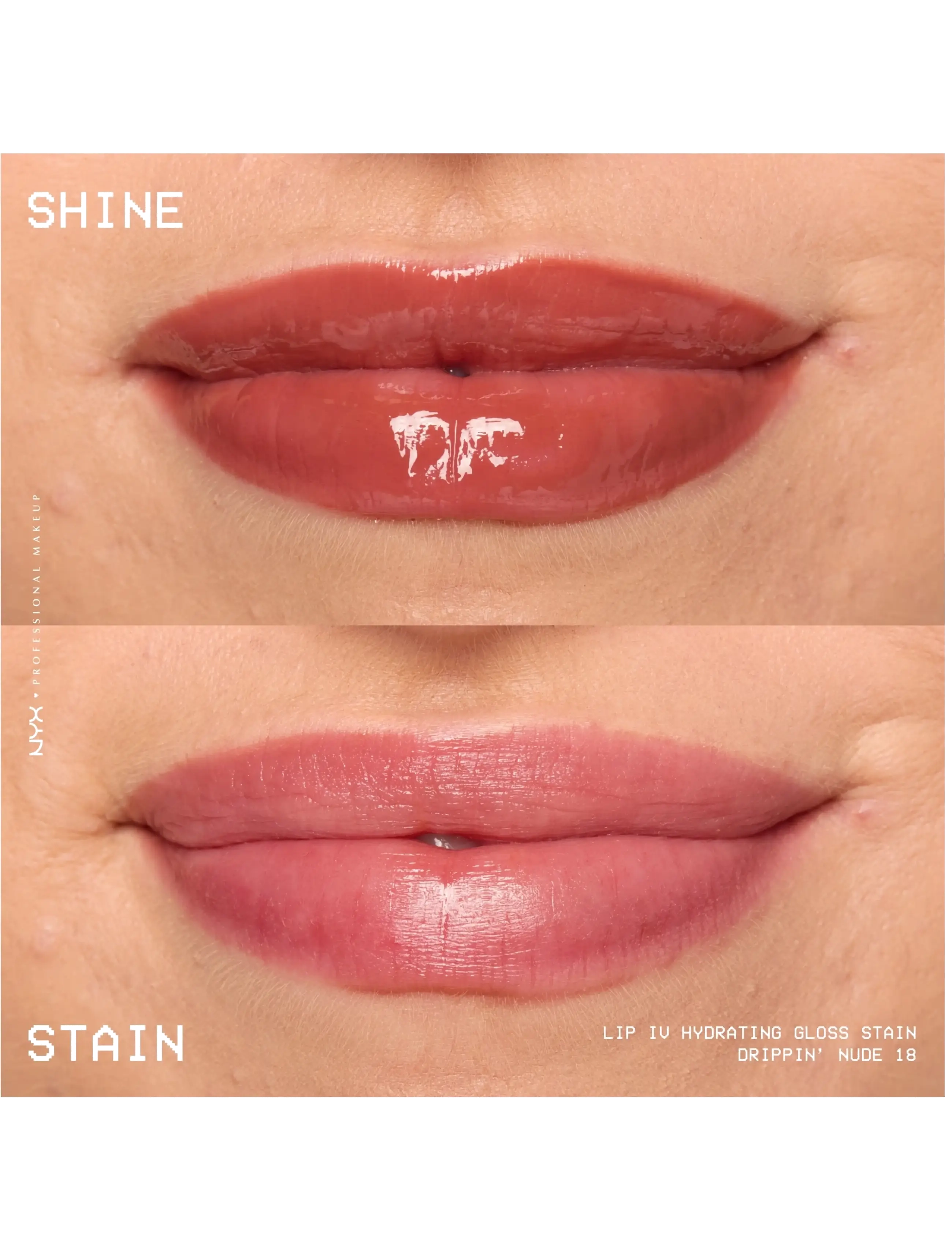 NYX Professional Makeup - NYX Professional Makeup Lip I.V. Hydrating Gloss Stain Lip gloss 18 Drippin' Nude 5 ml - lip stain - drippin' nude - 3