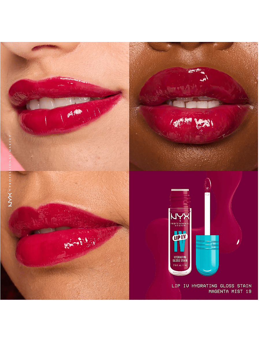 NYX Professional Makeup - NYX Professional Makeup Lip I.V. Hydrating Gloss Stain Lip gloss 19 Magenta Mist 5 ml - lip stain - magenta mist - 2