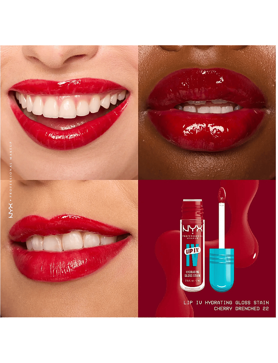 NYX Professional Makeup - NYX Professional Makeup Lip I.V. Hydrating Gloss Stain Lip gloss 22 Cherry Drenched 5 ml - lip stain - cherry drenched - 2