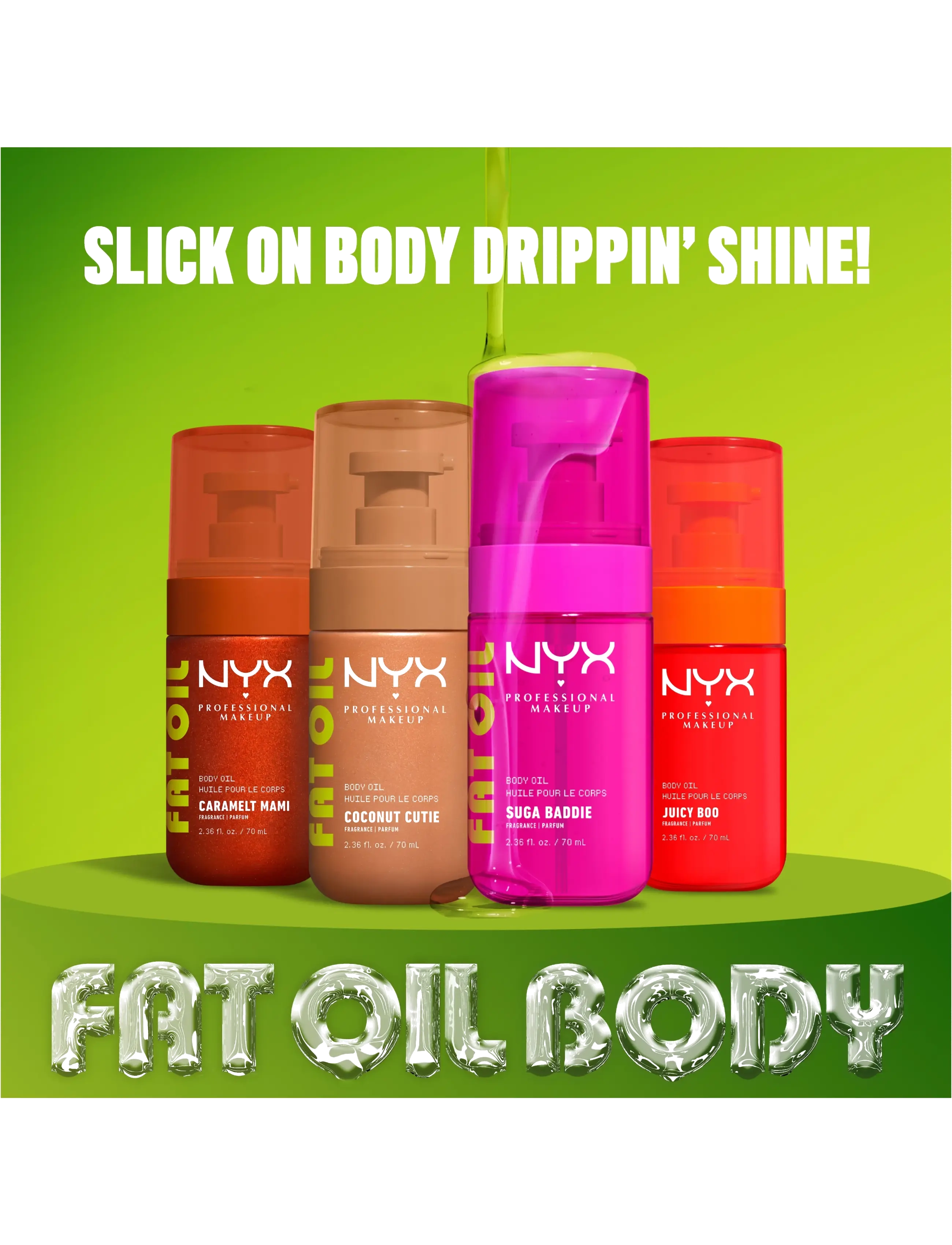 NYX Professional Makeup - NYX Professional Makeup Fat Oil Body Oil - kropsolier - transparent - 3