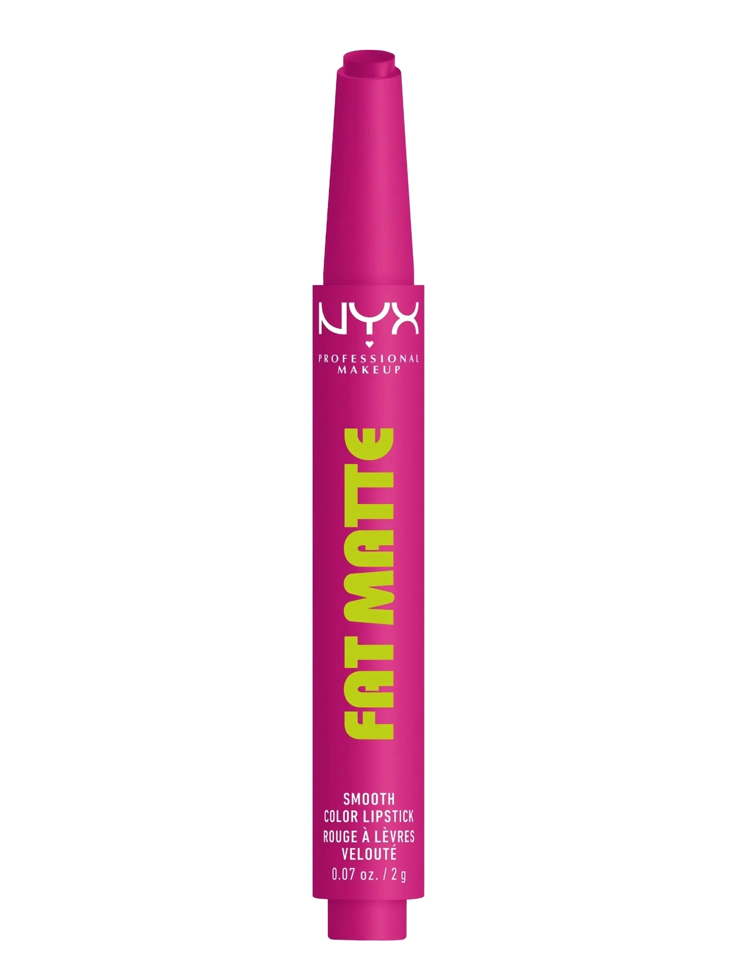 NYX Professional Makeup Fat Matte Slick Click Lip Balm 13 Fluffy Fuchsia 8 Ml, Læbestift, Pink, Str: 2 G