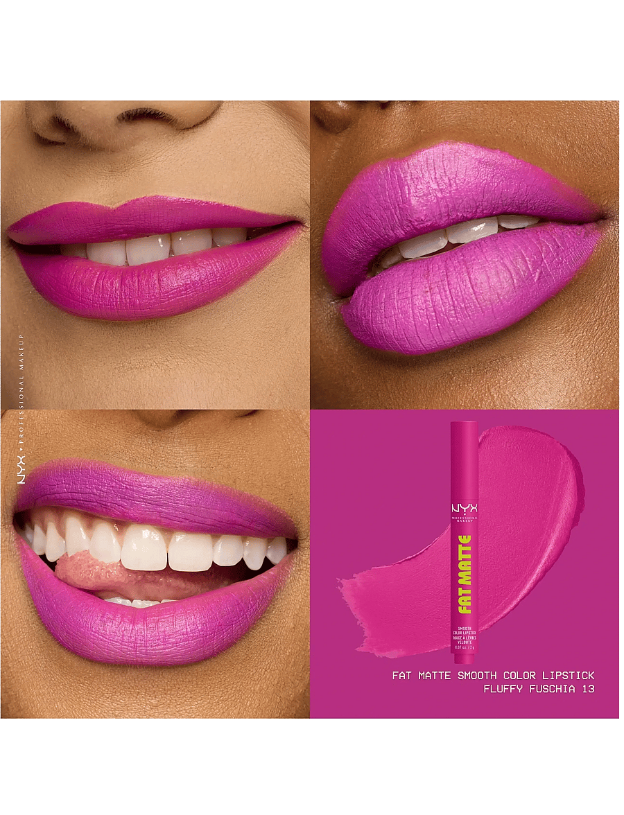NYX Professional Makeup - NYX Professional Makeup Fat Matte Slick Click Lip Balm 13 Fluffy Fuchsia 8 ml - smink - fluffy fuchsia - 3