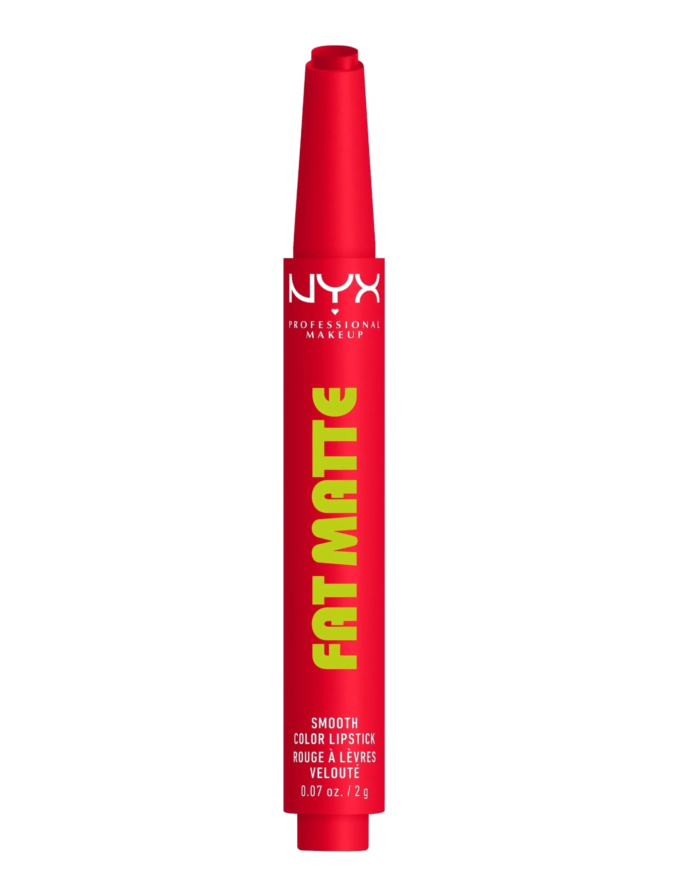 NYX Professional Makeup Fat Matte Slick Click Lip Balm 15 Fuzzy Flame 8 Ml, Læbestift, Rød, Str: 2 G