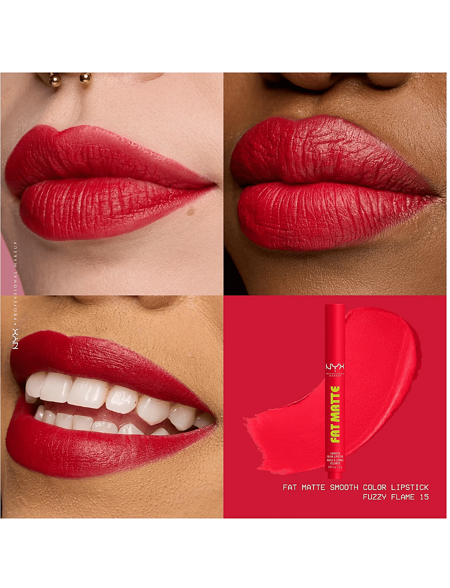 NYX Professional Makeup - NYX Professional Makeup Fat Matte Slick Click Lip Balm 15 Fuzzy Flame 8 ml - smink - fuzzy flame - 3