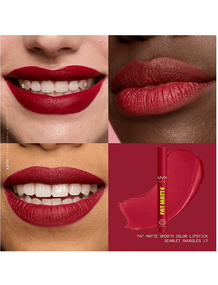 NYX Professional Makeup - NYX Professional Makeup Fat Matte Slick Click Lip Balm 17 Scarlet Snuggles 8 ml - smink - scarlet snuggles - 3
