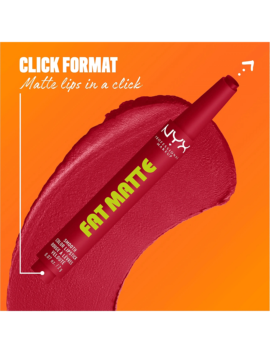 NYX Professional Makeup - NYX Professional Makeup Fat Matte Slick Click Lip Balm 17 Scarlet Snuggles 8 ml - smink - scarlet snuggles - 5