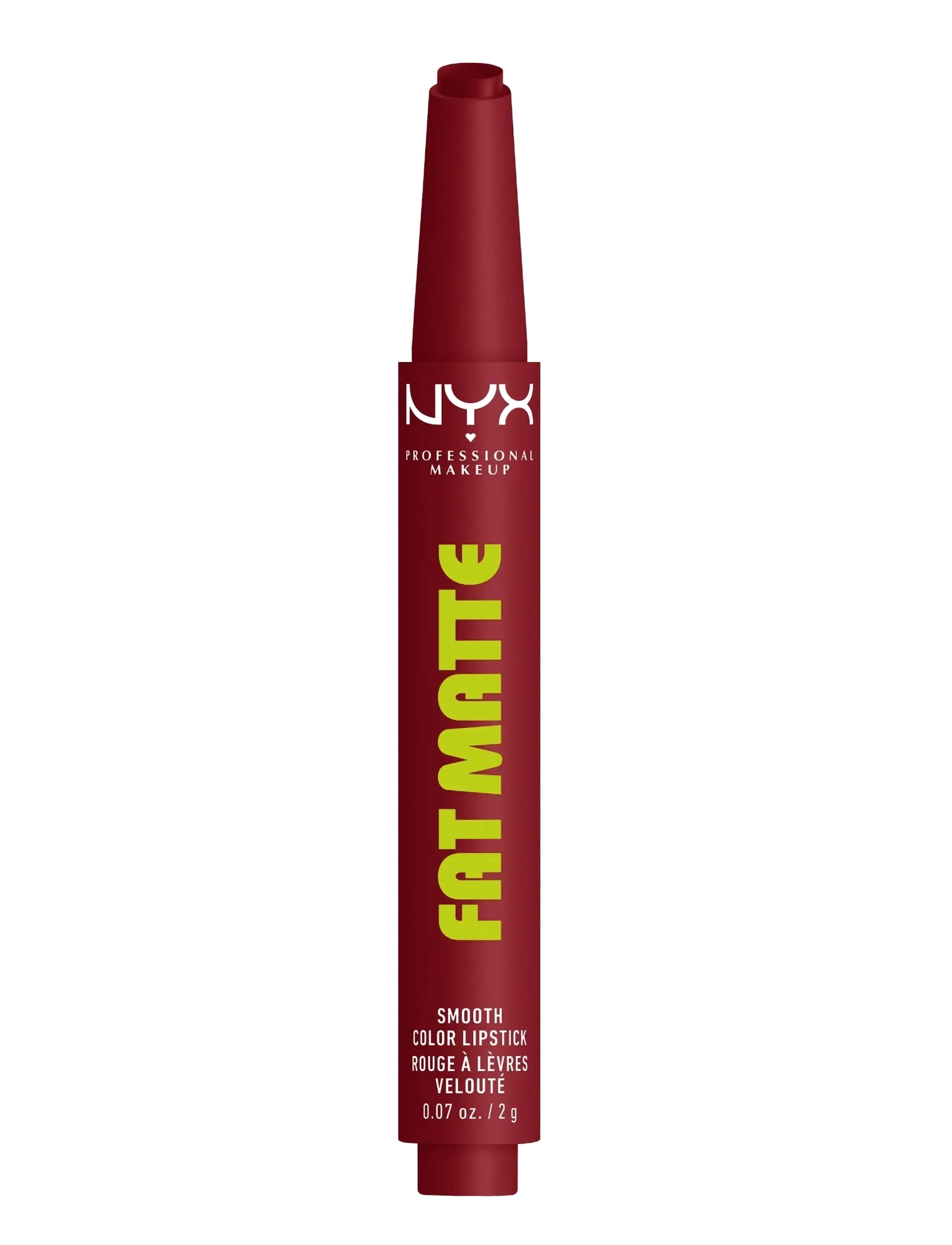 NYX Professional Makeup Fat Matte Slick Click Lip Balm 18 Berry Smooth 8 Ml, Læbestift, Bordeaux, Str: 2 G