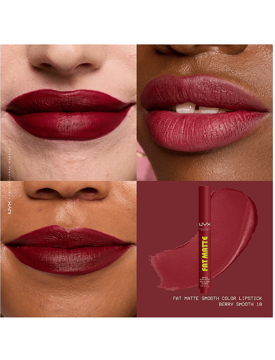 NYX Professional Makeup - NYX Professional Makeup Fat Matte Slick Click Lip Balm 18 Berry Smooth 8 ml - smink - berry smooth - 3