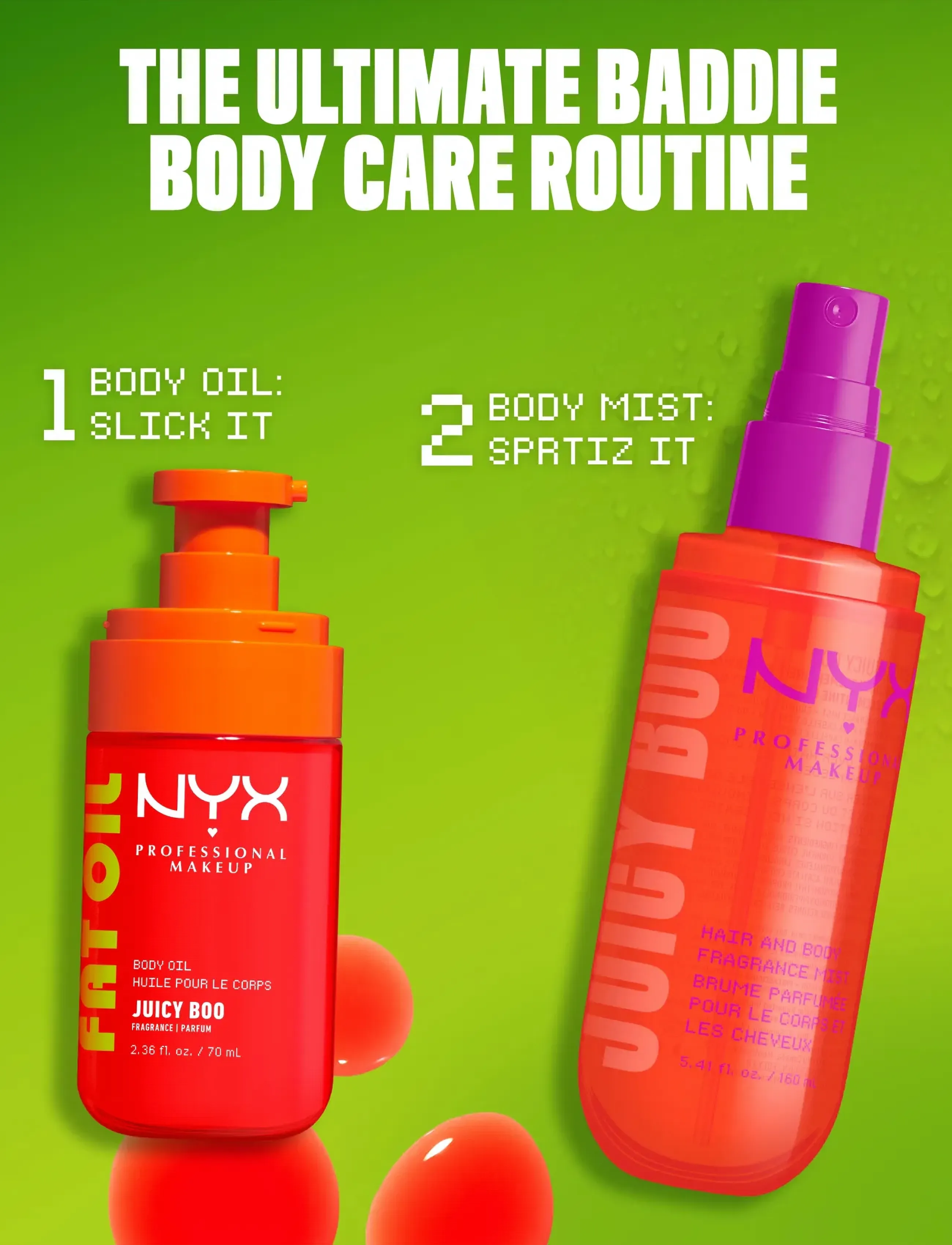 NYX Professional Makeup - NYX Professional Makeup Fat Oil Body Oil - kroppsolja - orange - 0