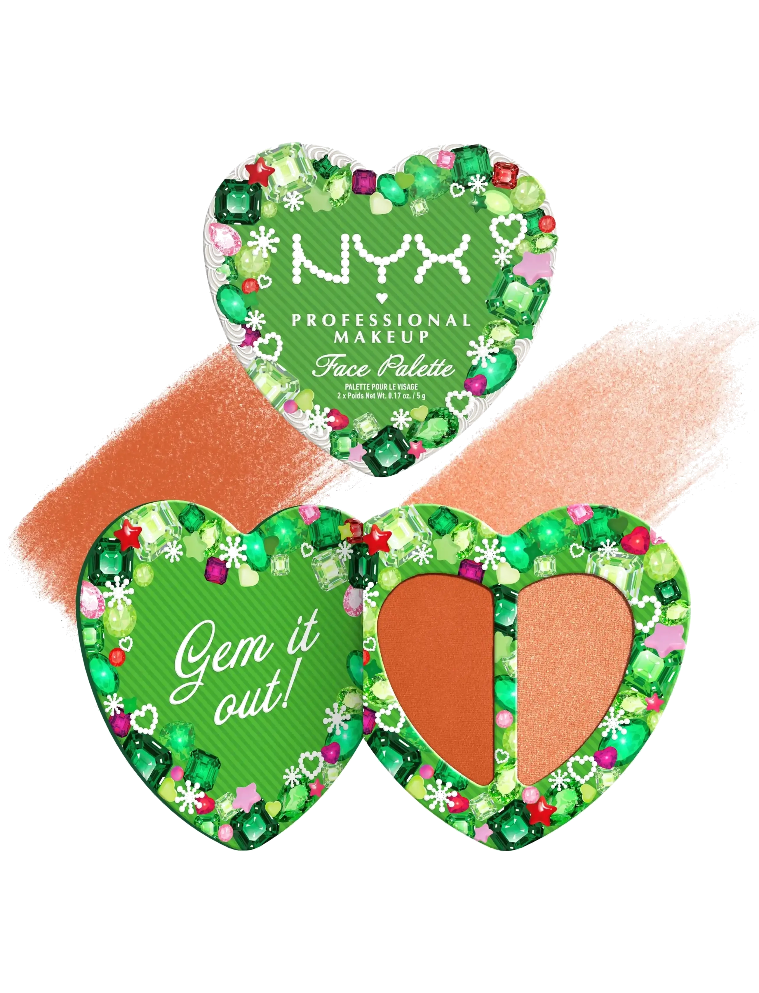 NYX Professional Makeup - NYX Professional Makeup, Bling The Halls, Blush and Highlighter Duo, 2 shades, Hot Gem and Topaz - smink - hot gem & topaz - 1