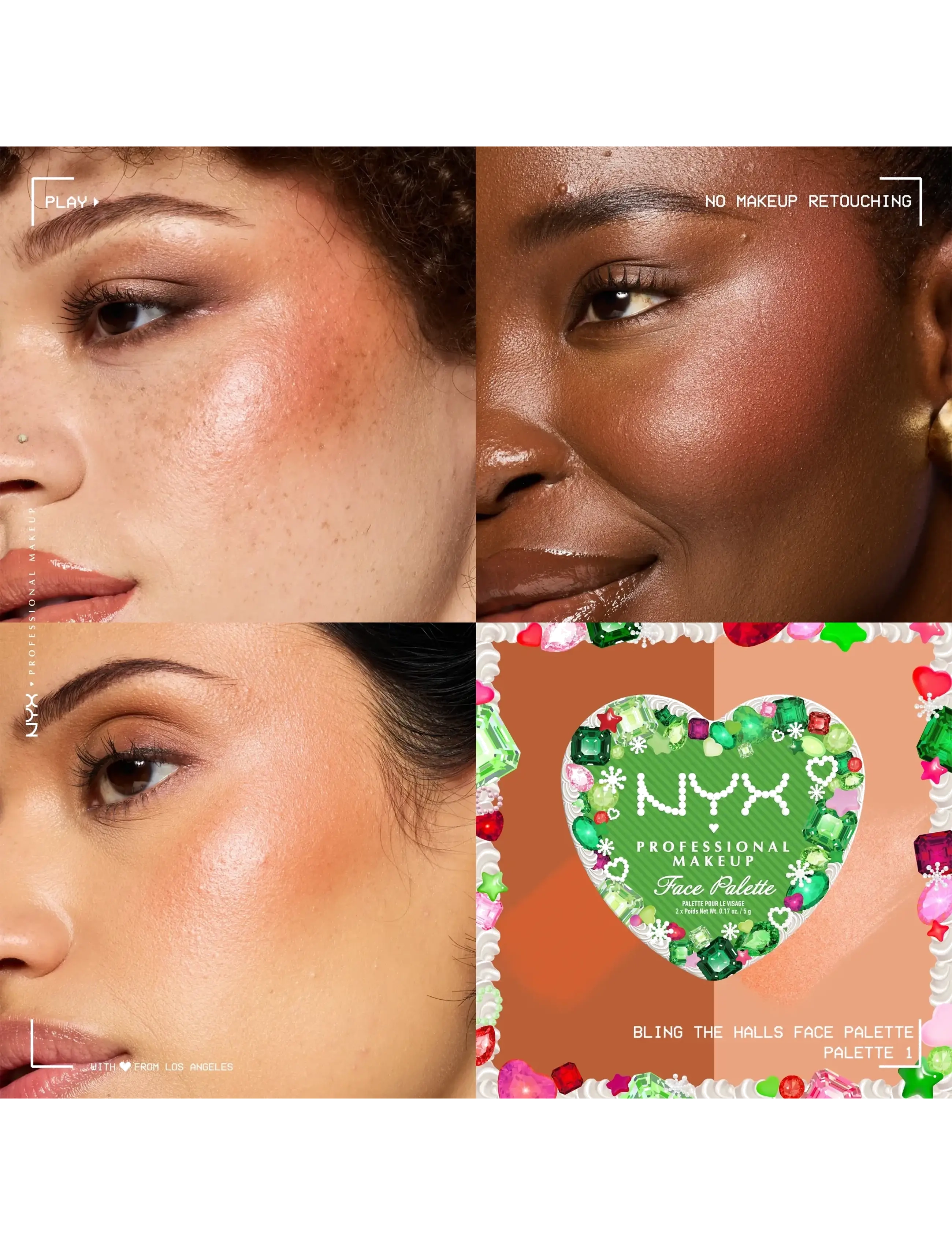 NYX Professional Makeup - NYX Professional Makeup, Bling The Halls, Blush and Highlighter Duo, 2 shades, Hot Gem and Topaz - smink - hot gem & topaz - 3