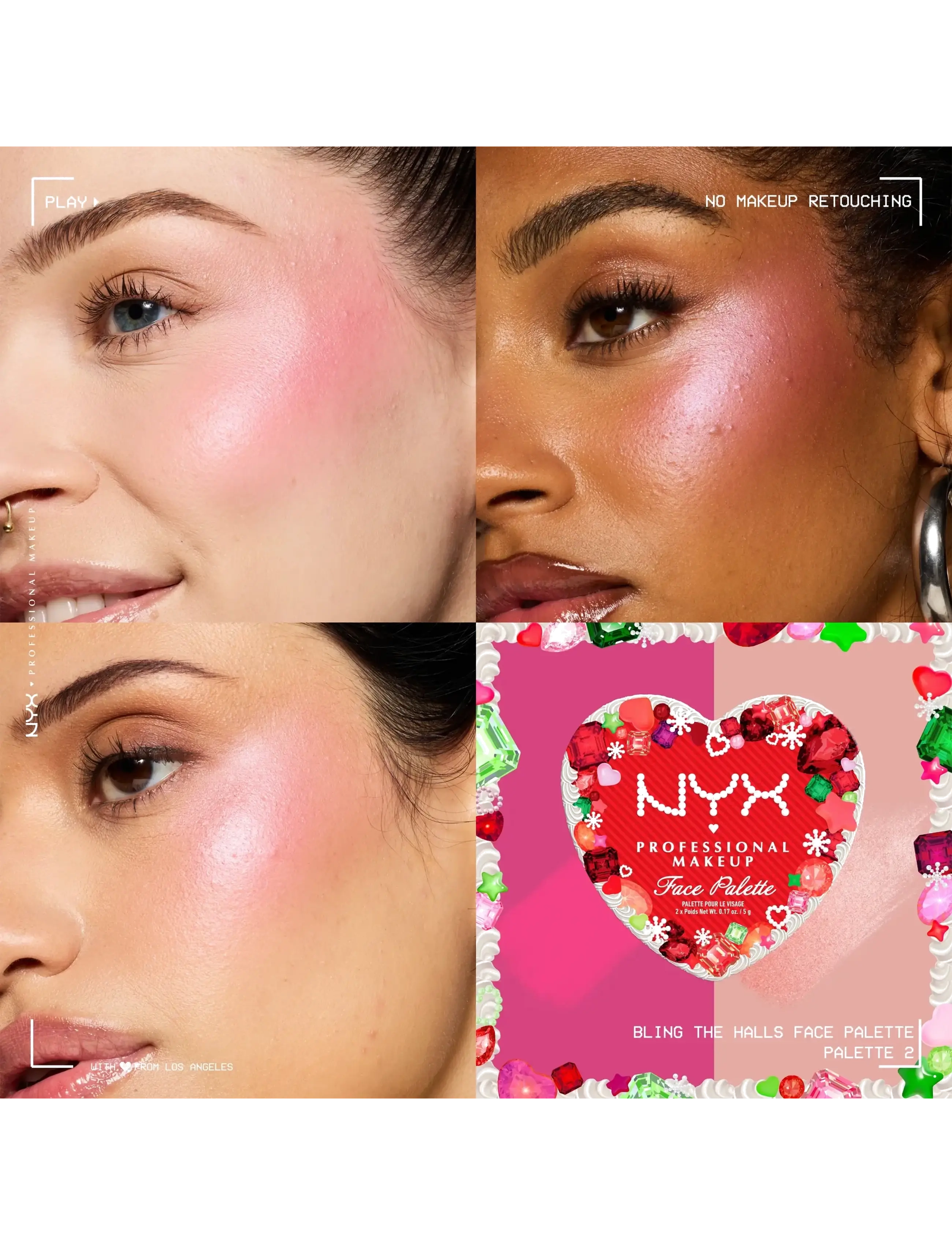 NYX Professional Makeup - NYX Bling The Halls Face Palette - smink - pink gem & quartz - 3