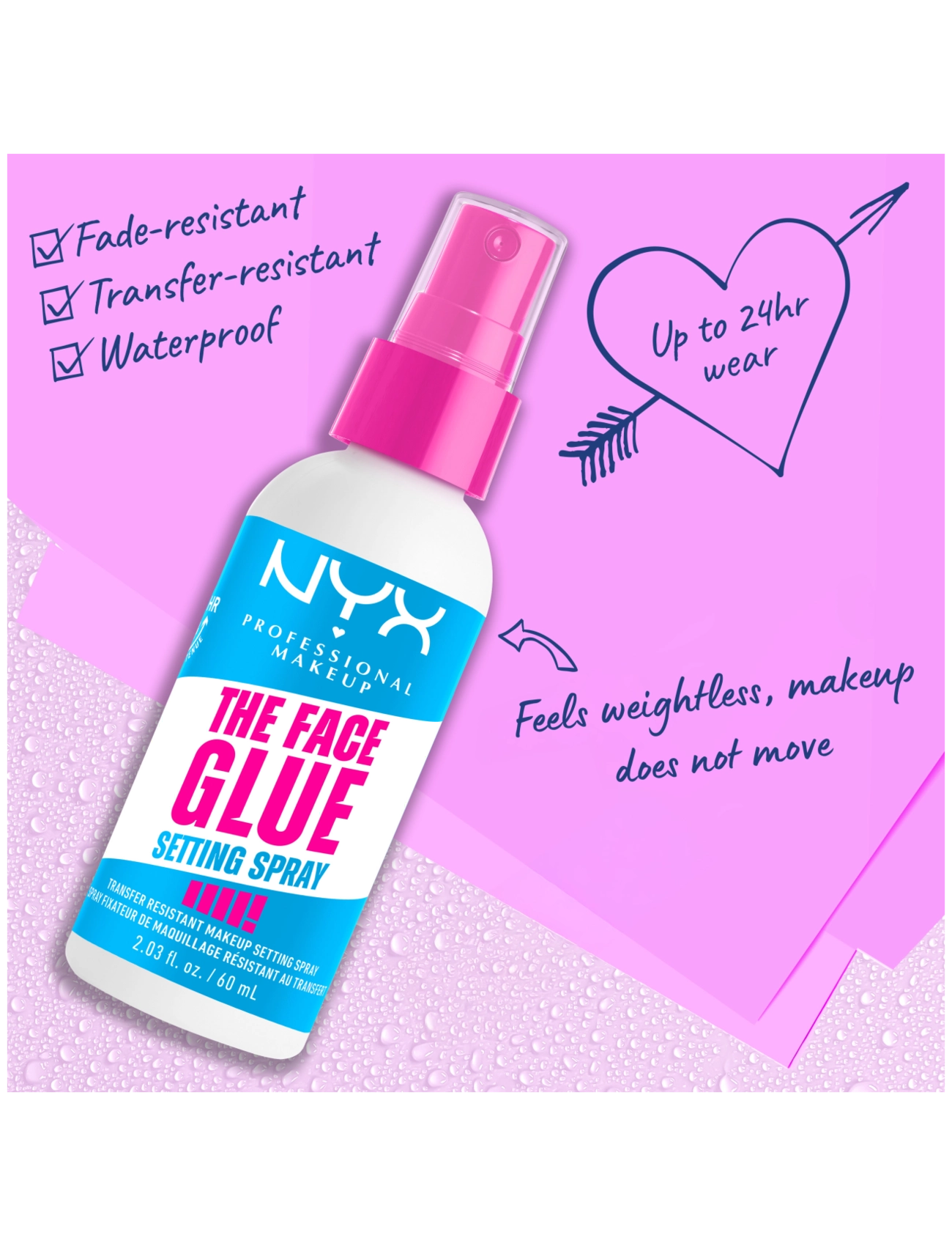 NYX Professional Makeup - NYX Professional Makeup The Face Glue Setting Spray 60 ml - makeup - clear - 1