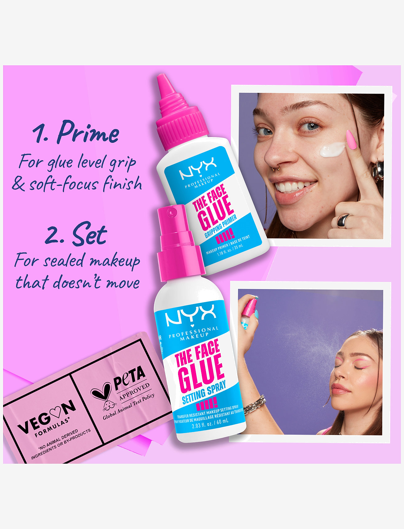 NYX Professional Makeup - NYX Professional Makeup The Face Glue Setting Spray 60 ml - smink - clear - 4