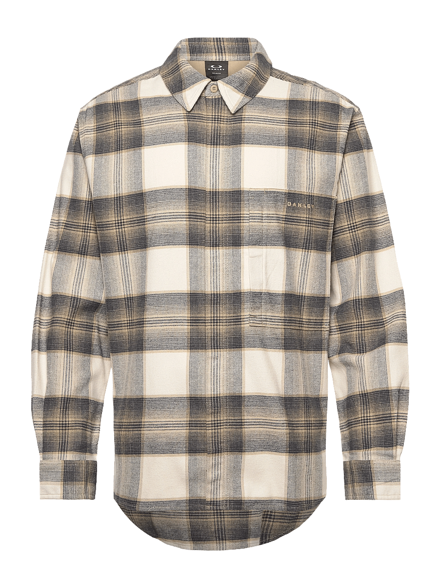 OAKLEY - OAK PLAID LS SHIRT - palaidinės ir marškinėliai - white/black/pebble - 0
