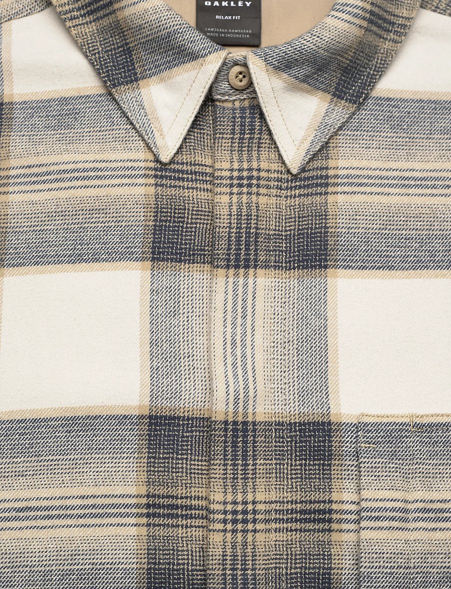 OAKLEY - OAK PLAID LS SHIRT - palaidinės ir marškinėliai - white/black/pebble - 2