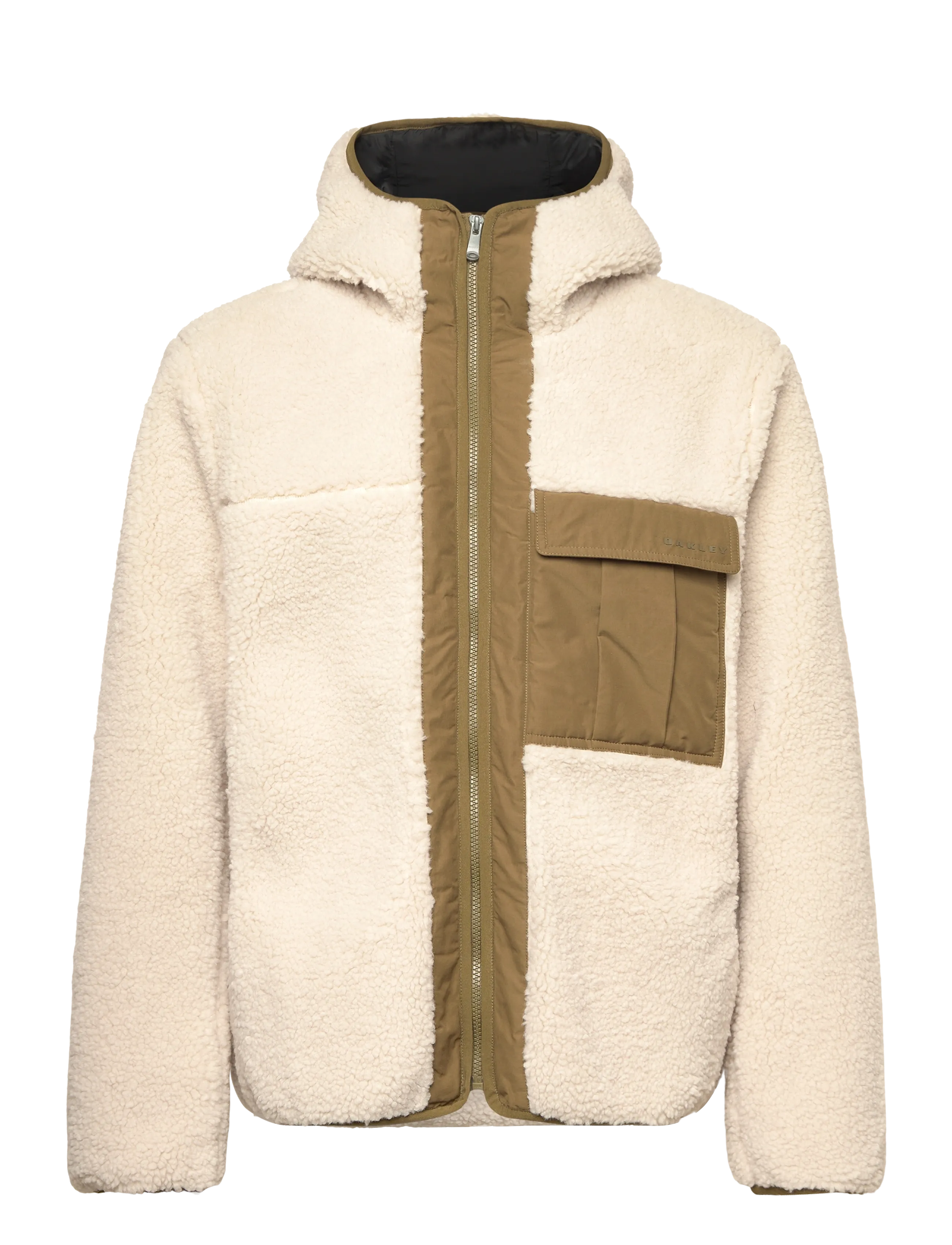 OAKLEY Snowdrift Full Zip Sherpa, M, Cream, Sport Fleeces & Midlayers > Sport Fleeces, Herre