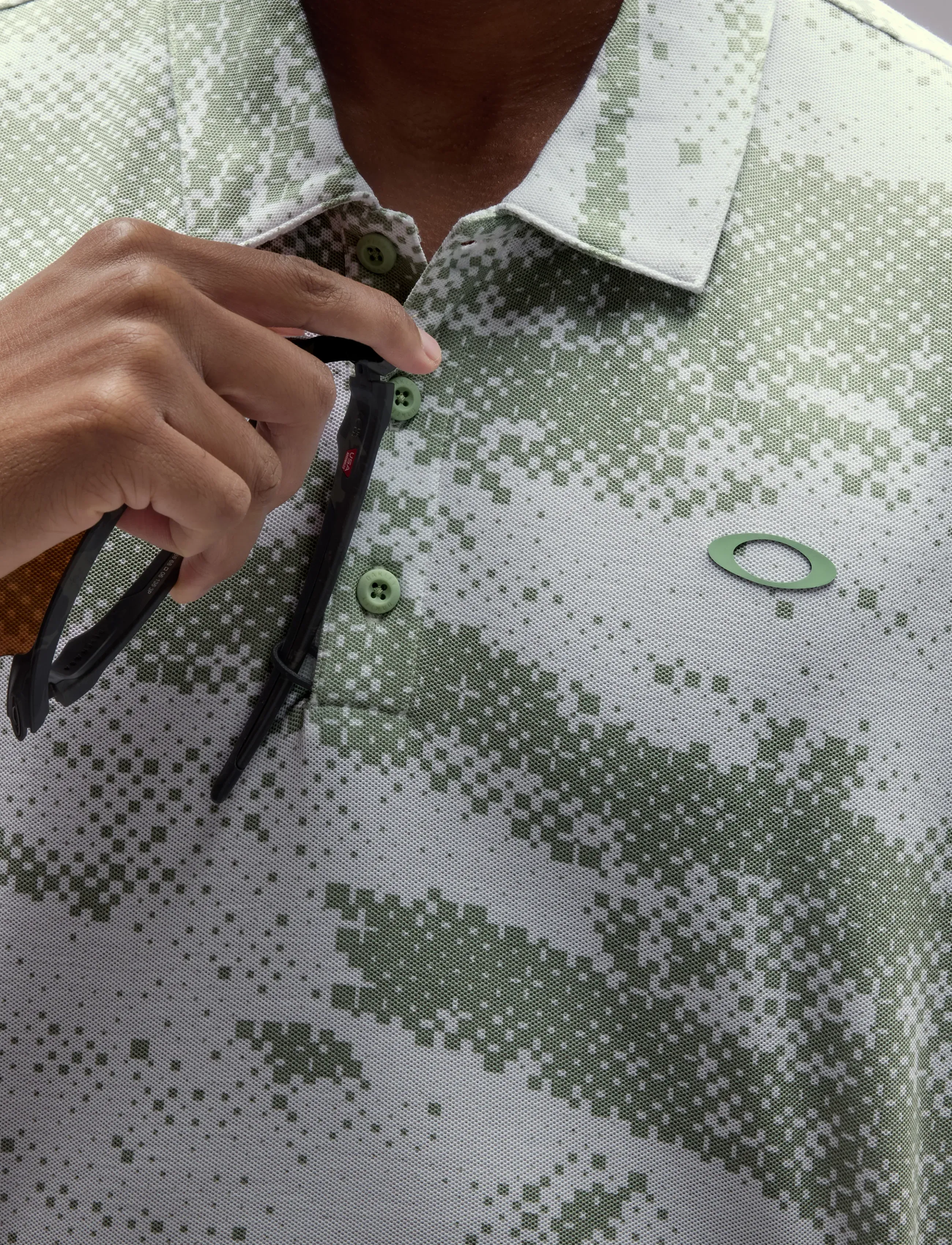 OAKLEY Oakley Digital Bark, S, Green, Sport Polos > Sport Short-sleeved Polos, Herre