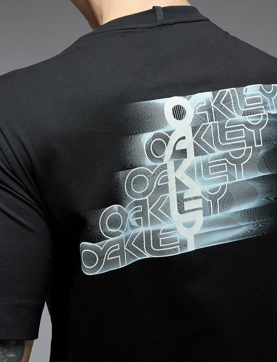 OAKLEY - STACKED FLOW TEE - palaidinės ir marškinėliai - pitch black - 0