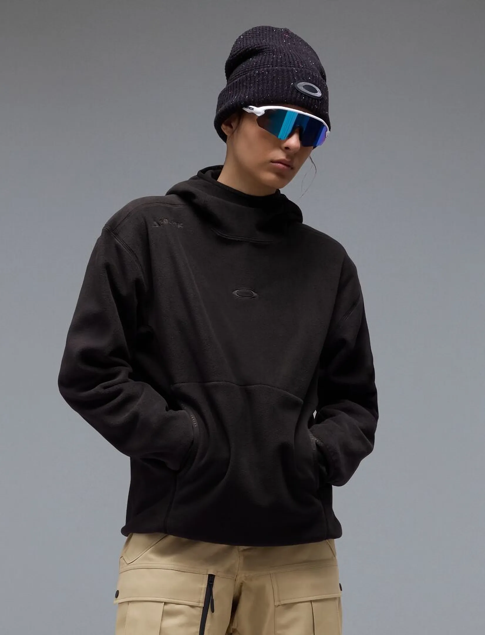OAKLEY - SLUSH POLAR HOODIE - fleece og mellemlag - pitch black - 0
