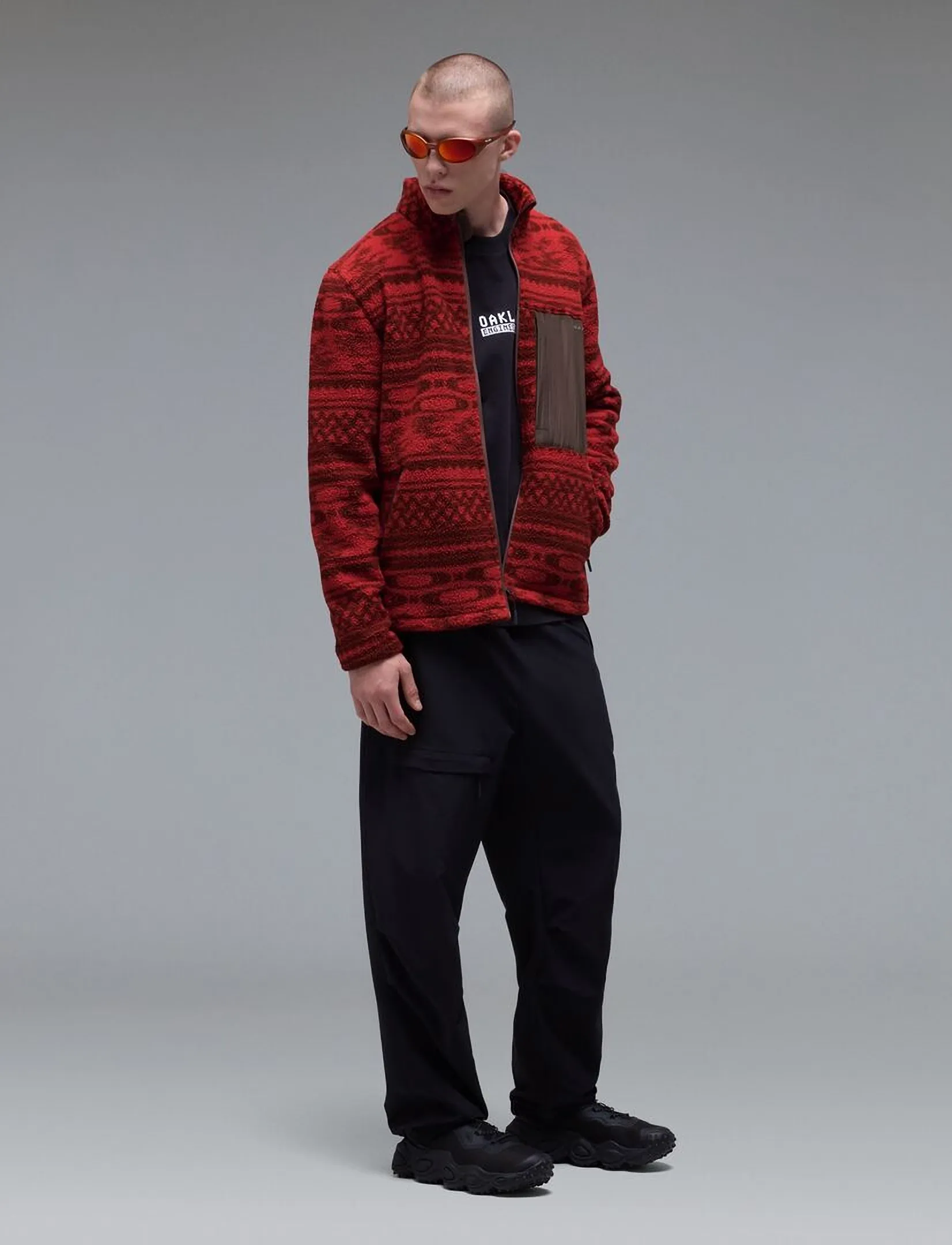 OAKLEY - SNOWDRIFT MOUNTAIN FIRE SHERPA - kampsunid ja vahekihid - mntn pat flm red/drk umb - 0